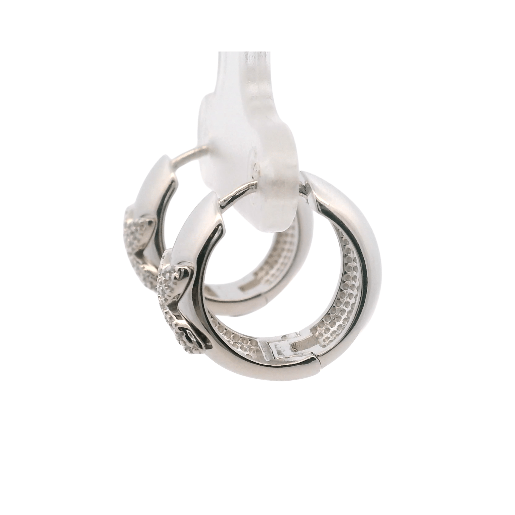 925SL CENTER FLOWER PAVE HUGGIES - C'SANTOS