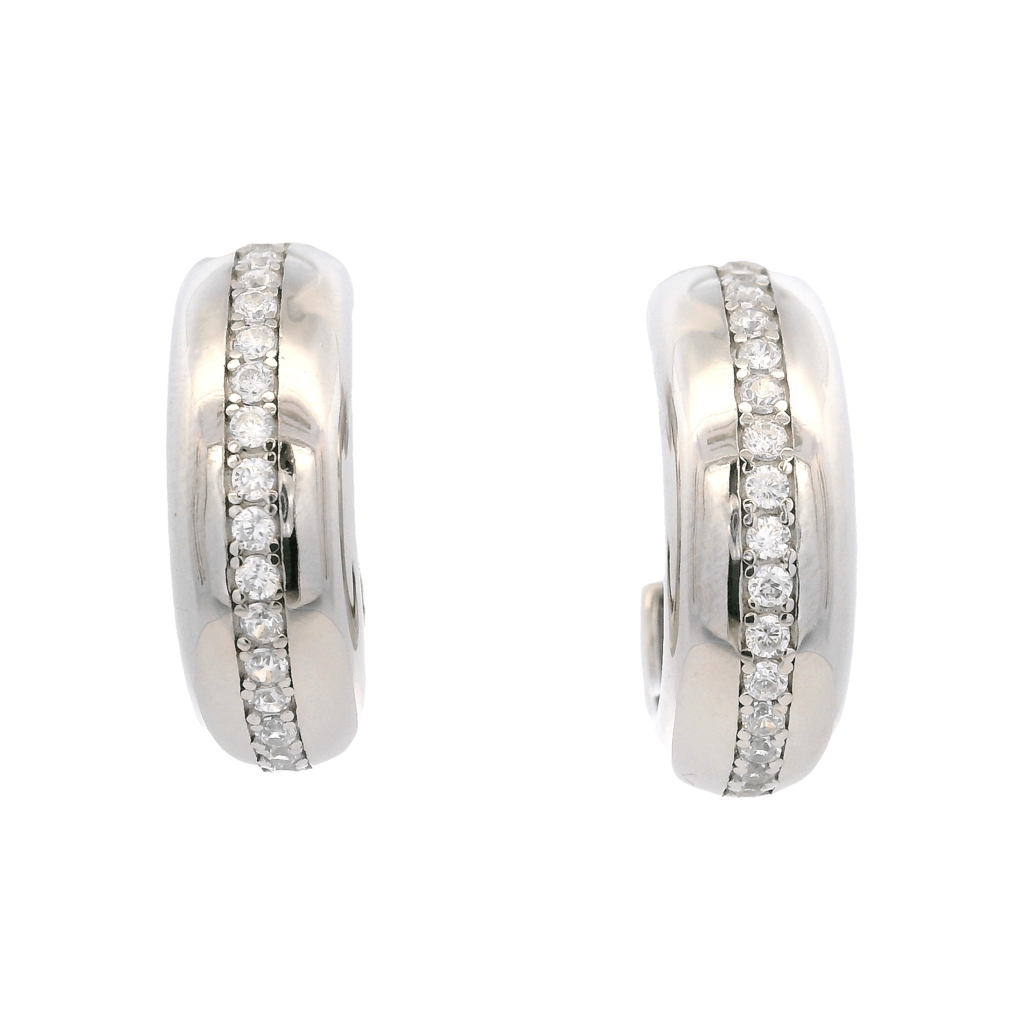 925SL CHUNKY LINE HOOPS CZ - C'SANTOS