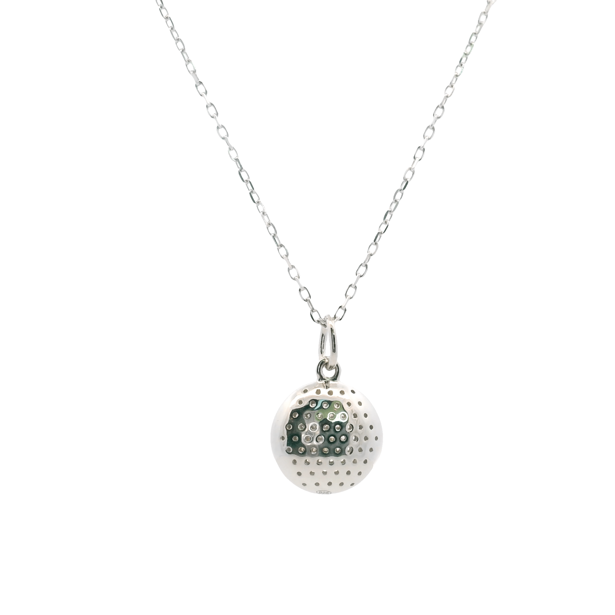 925SL CIRCLE DOME WITH TRANGLE NECKLACE - C'SANTOS