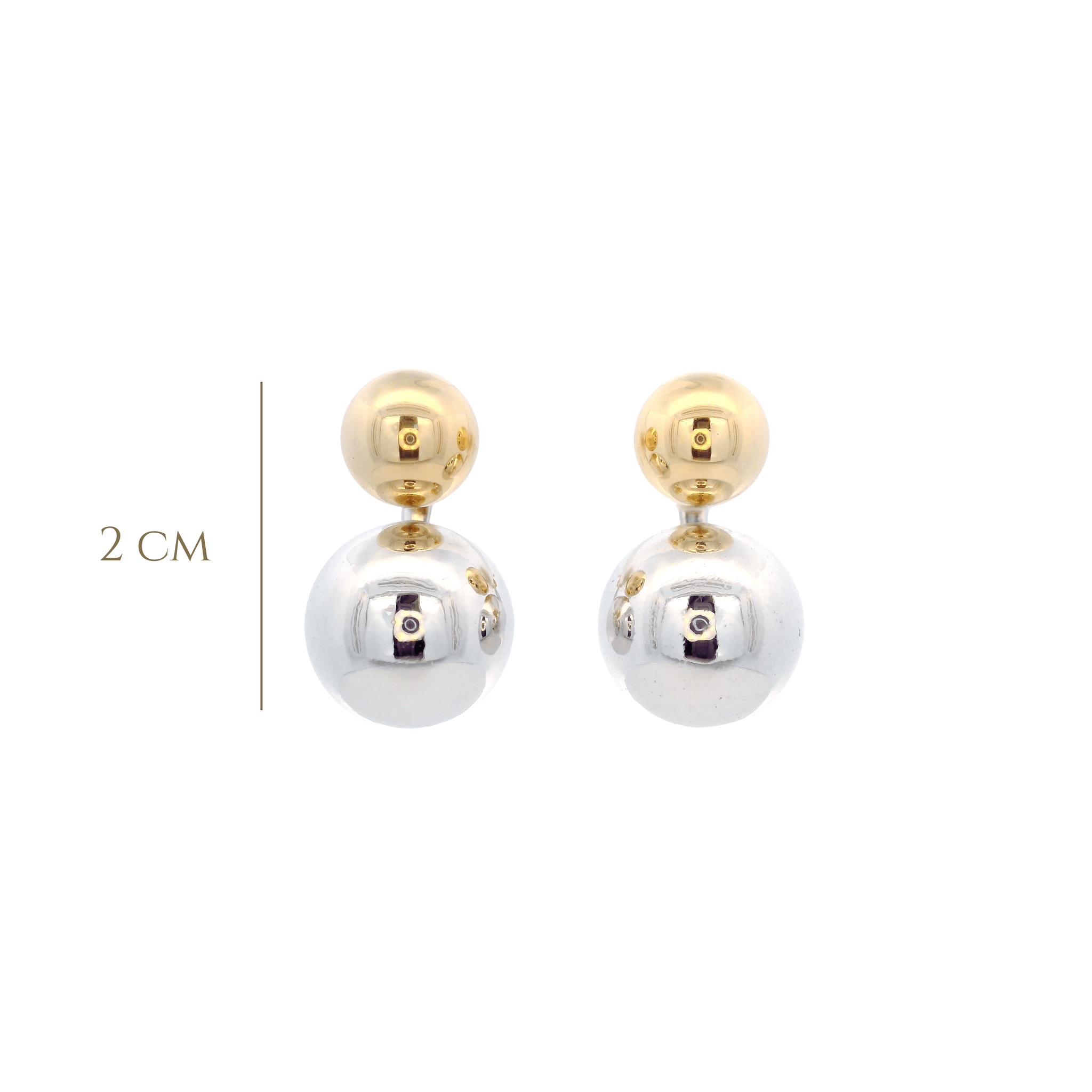 925SL DOUBLE BEADS HUNKY SMOOTH EARRINGS - C'SANTOS