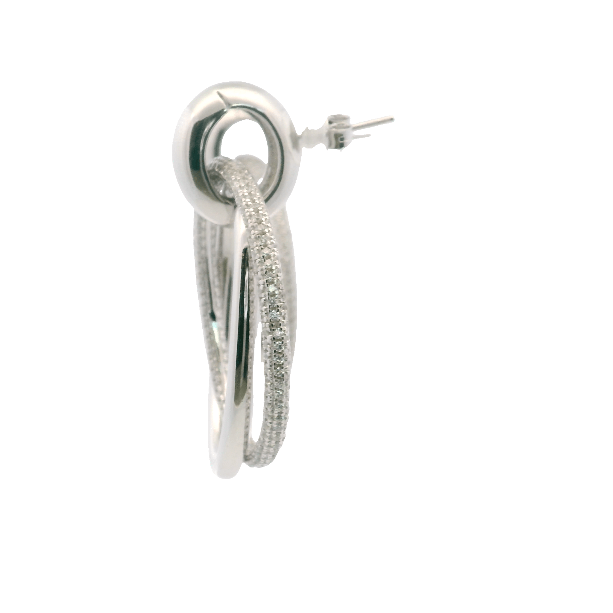 925SL DOUBLE INTERLOCKED CIRCLE EARRINGS - C'SANTOS