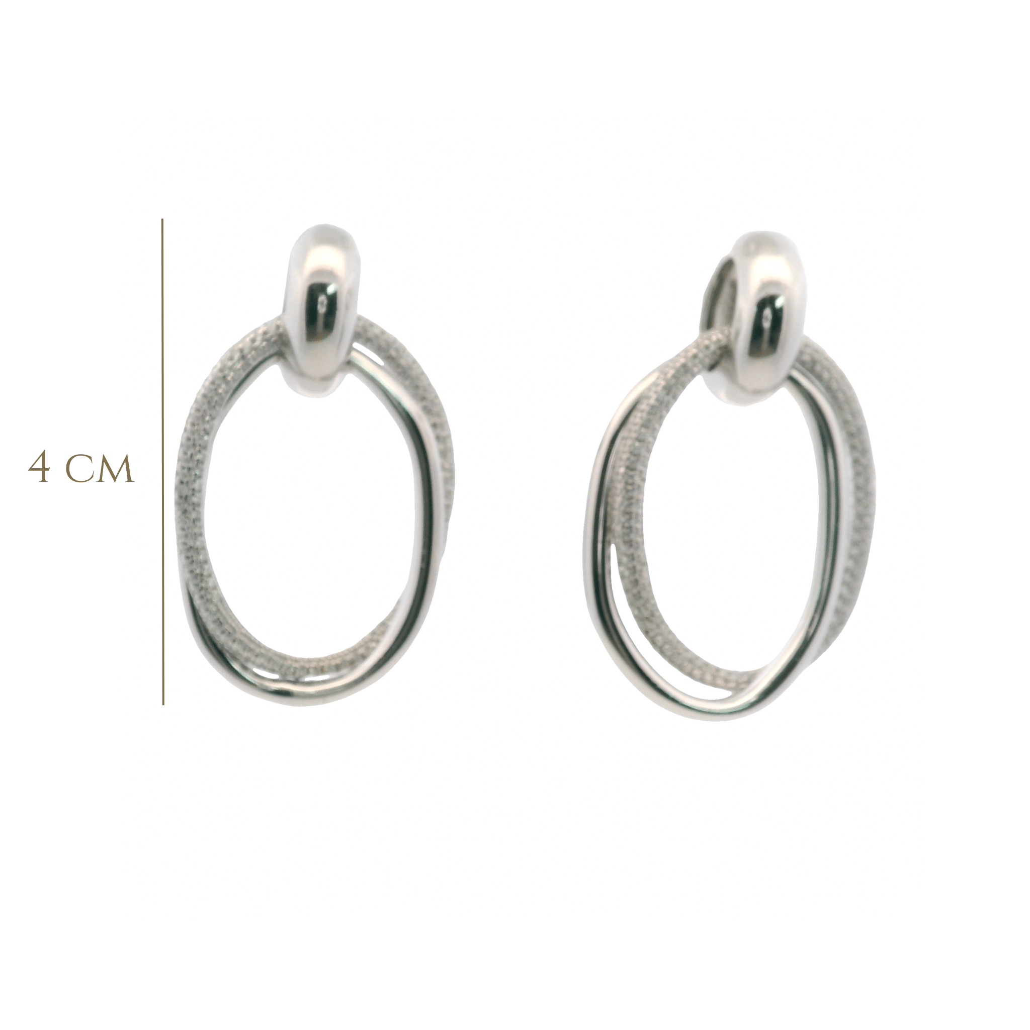 925SL DOUBLE INTERLOCKED CIRCLE EARRINGS - C'SANTOS
