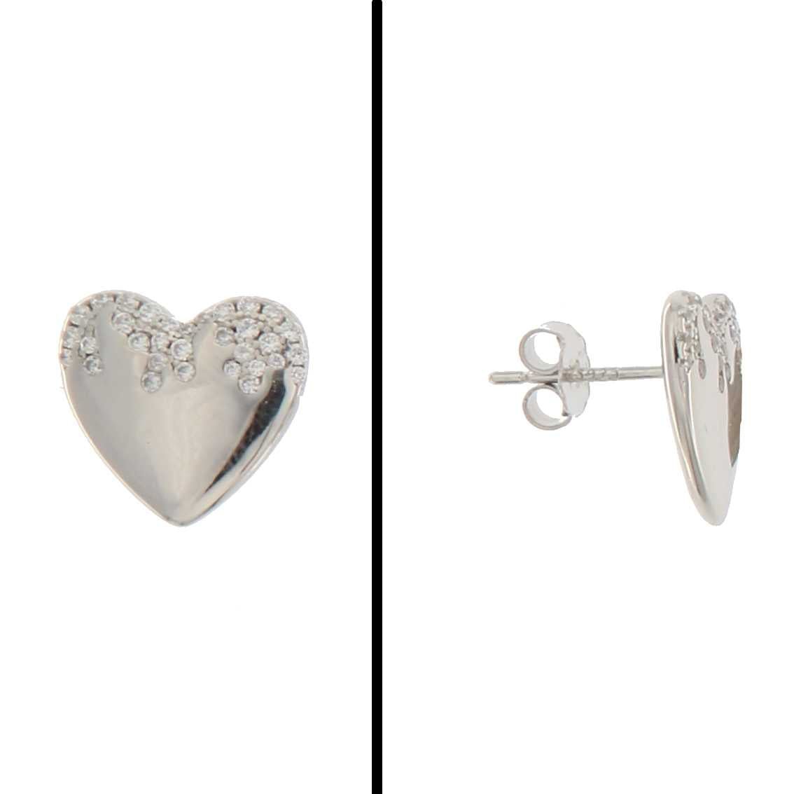 925SL HEART SMOOTH CZ EARRINGS - C'SANTOS