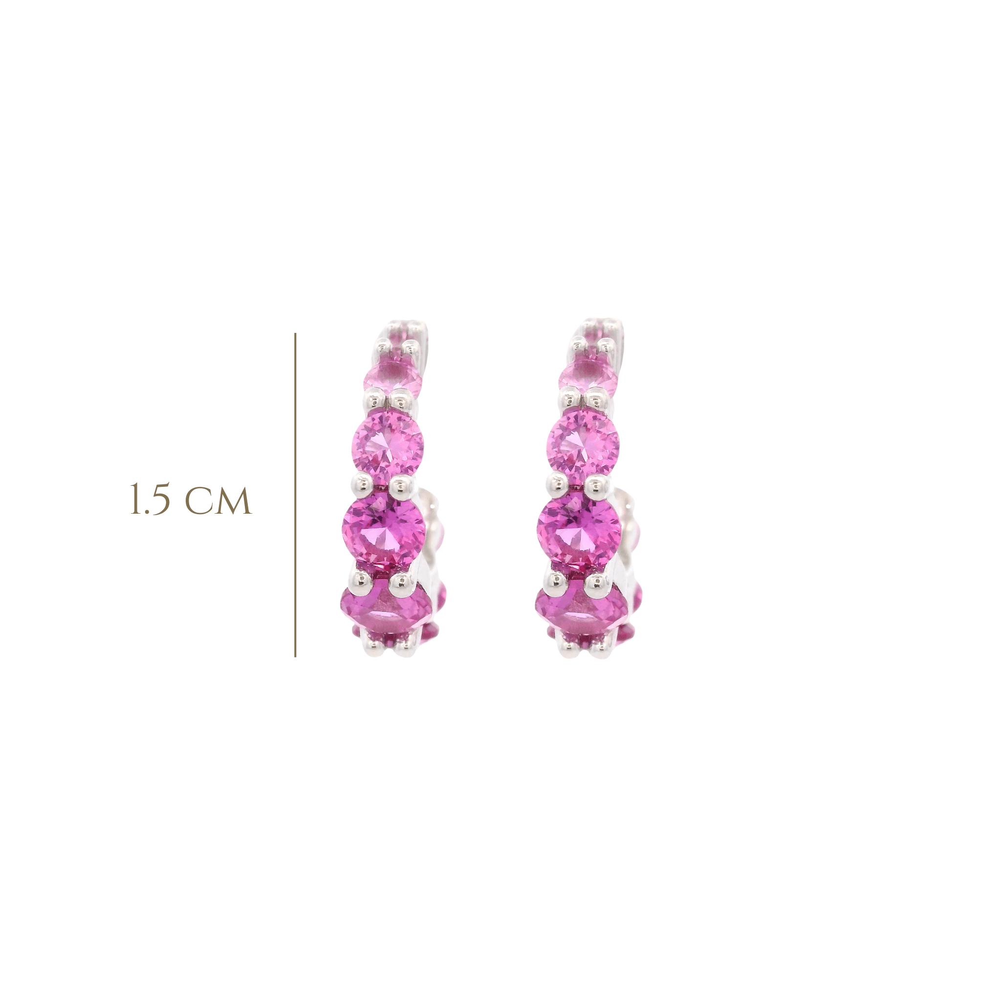 925SL INFINITY CZ FUSHIA EARRINGS - C'SANTOS