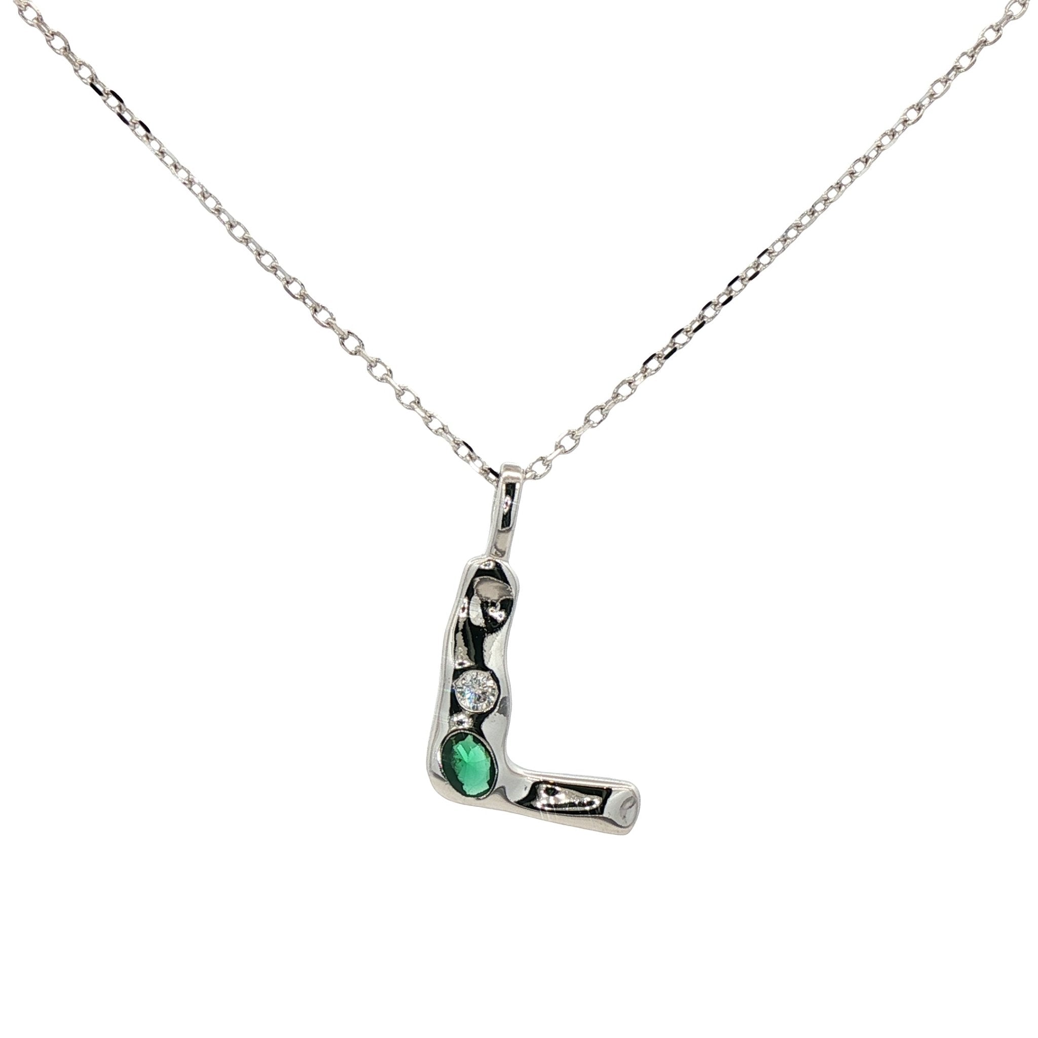 925SL INICIAL L MULTICOLOR CZ NECKLACE - C'SANTOS