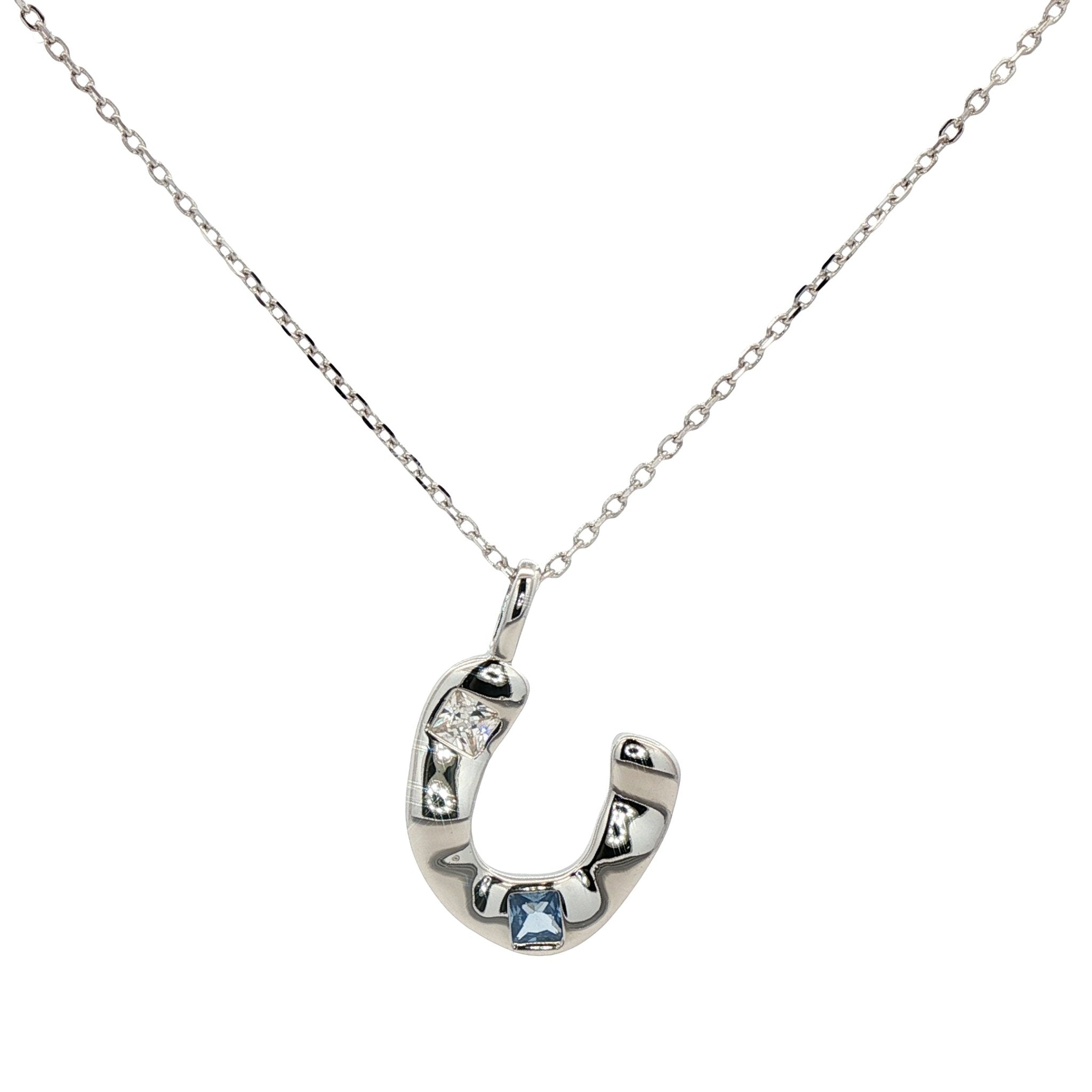 925SL INICIAL U MULTICOLOR CZ NECKLACE - C'SANTOS