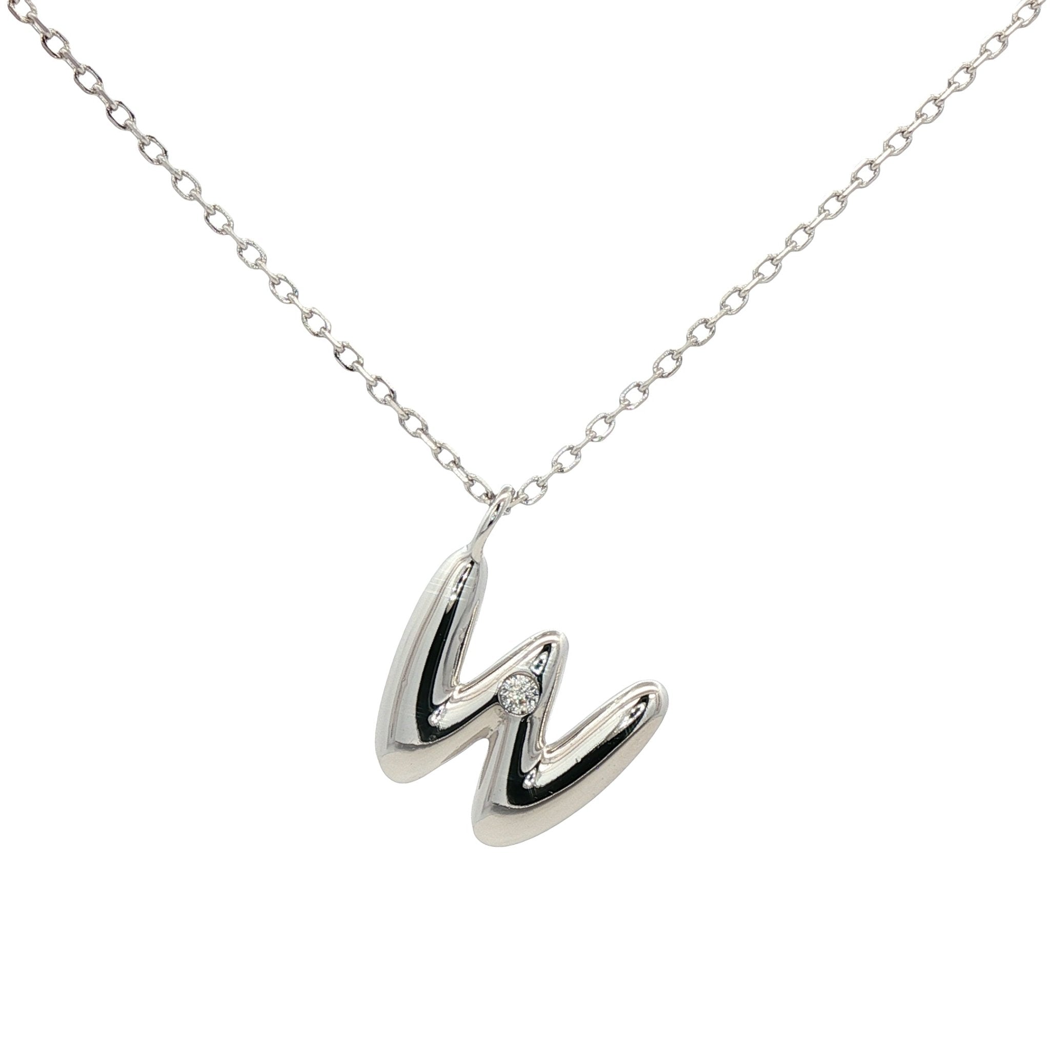 925SL INICIAL W CZ NECKLACE - C'SANTOS