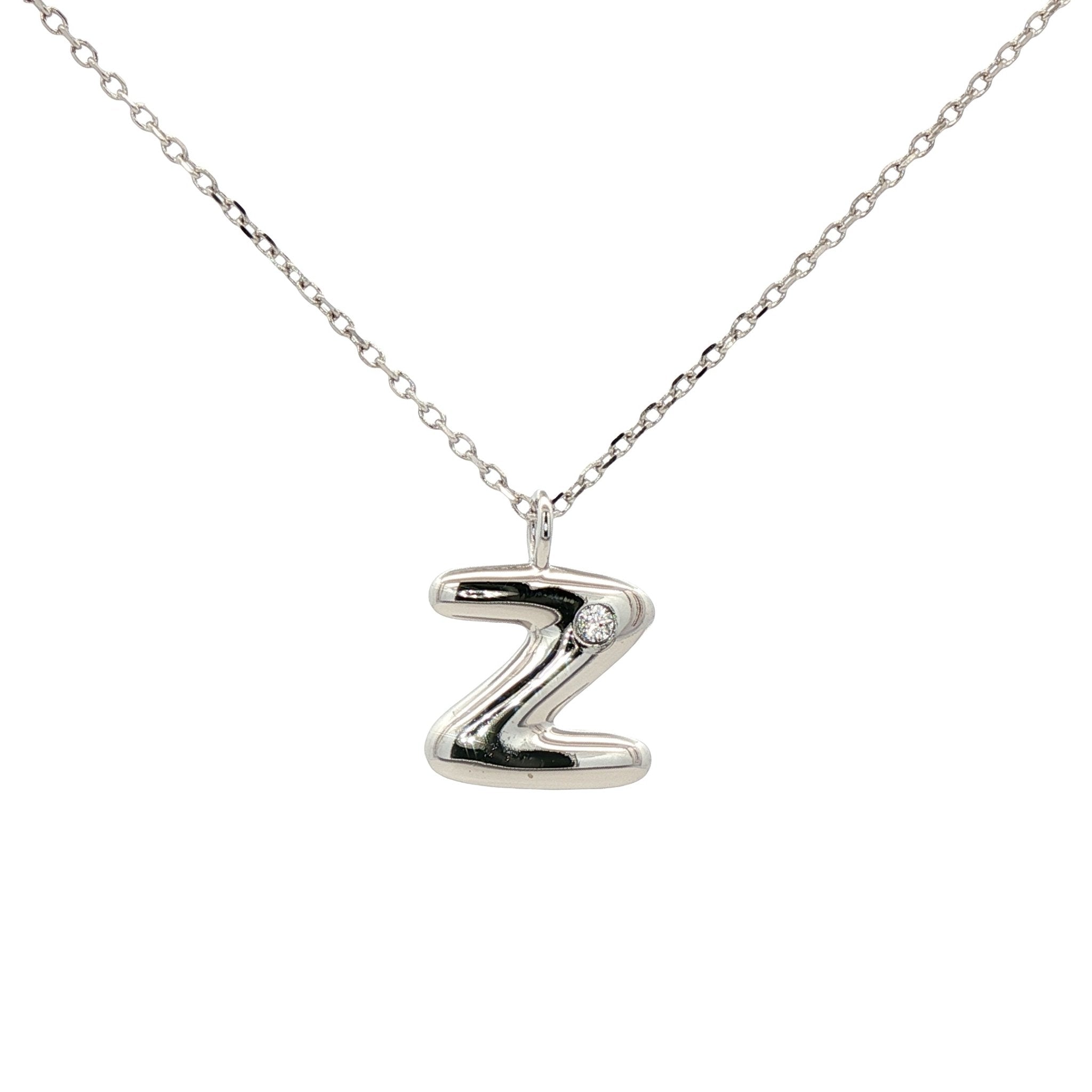 925SL INICIAL Z CZ NECKLACE - C'SANTOS