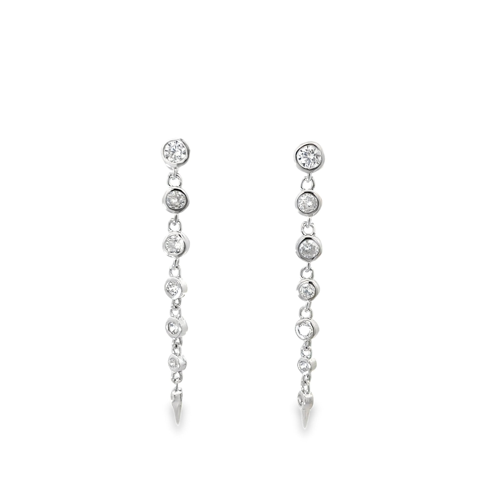 925SL ROUND TENNIS SPIKE EARRINGS - C'SANTOS