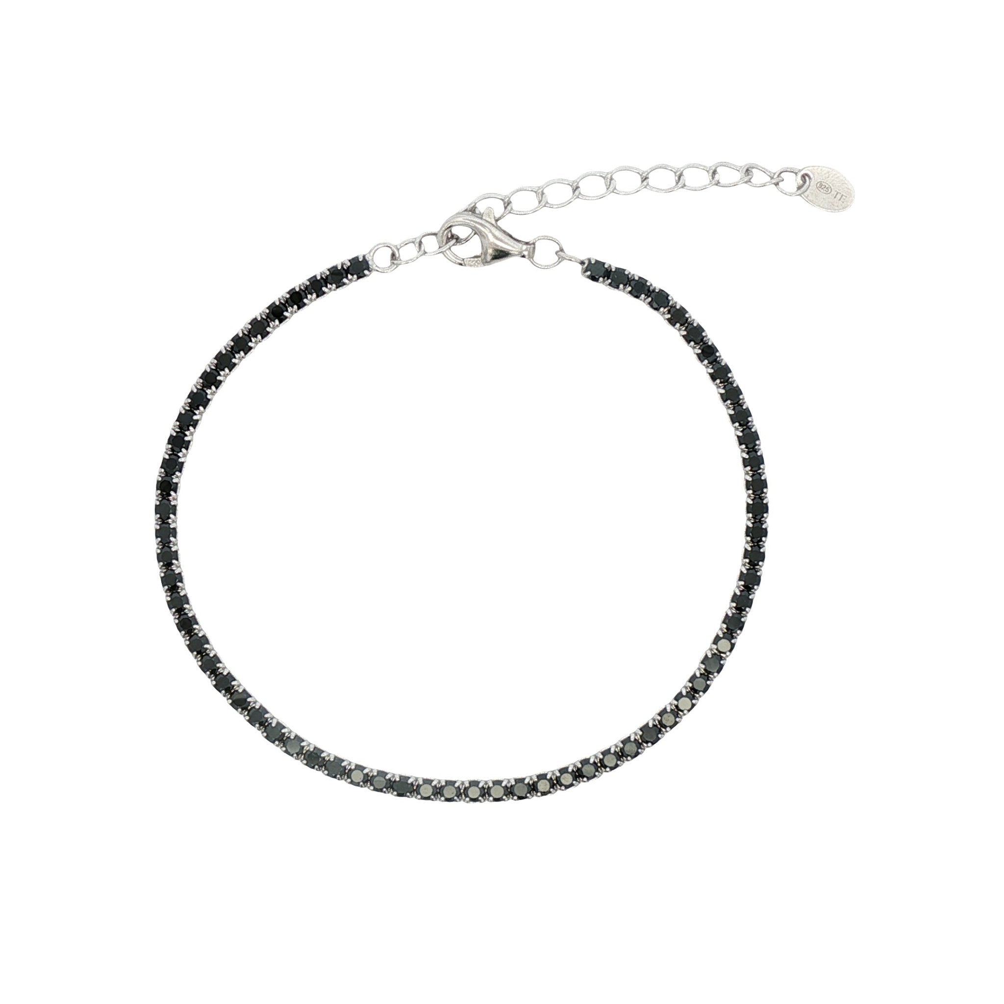 925SL TENNIS BLACK CZ BRACELET - C'SANTOS