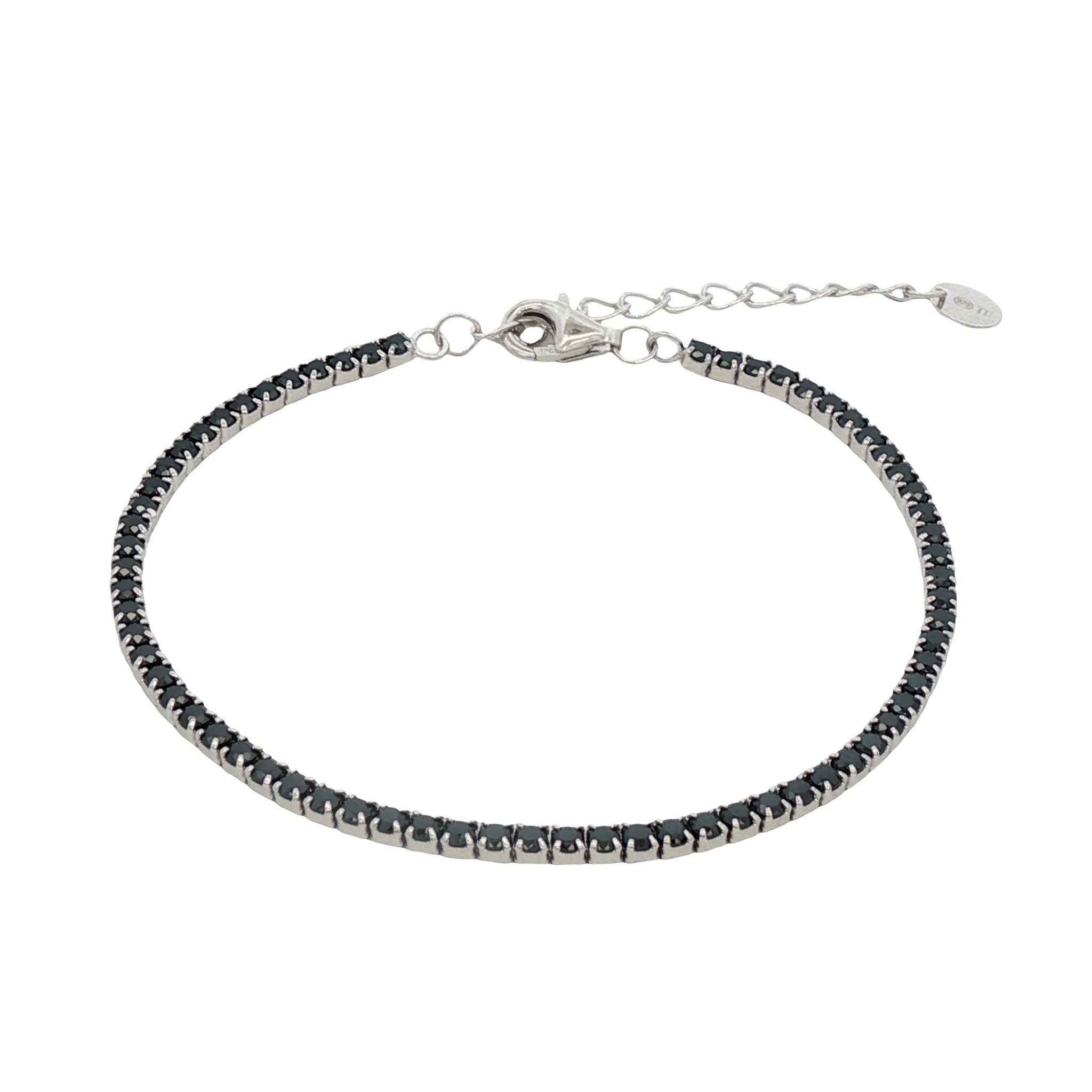 925SL TENNIS BLACK CZ BRACELET - C'SANTOS