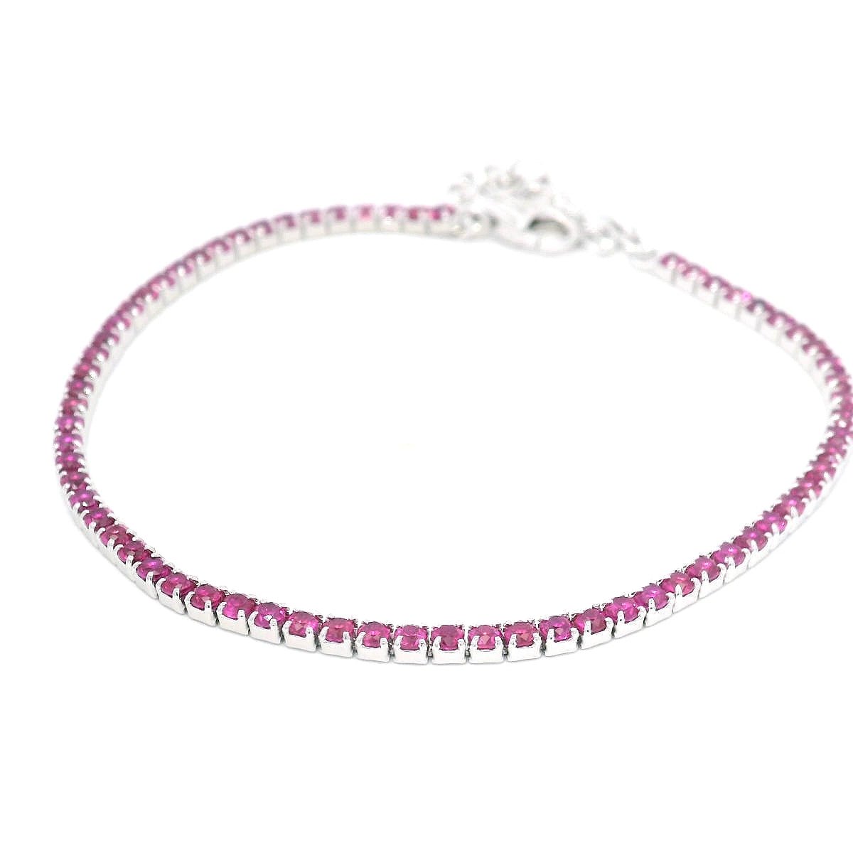 925SL TENNIS PINK CZ BRACELET - C'SANTOS