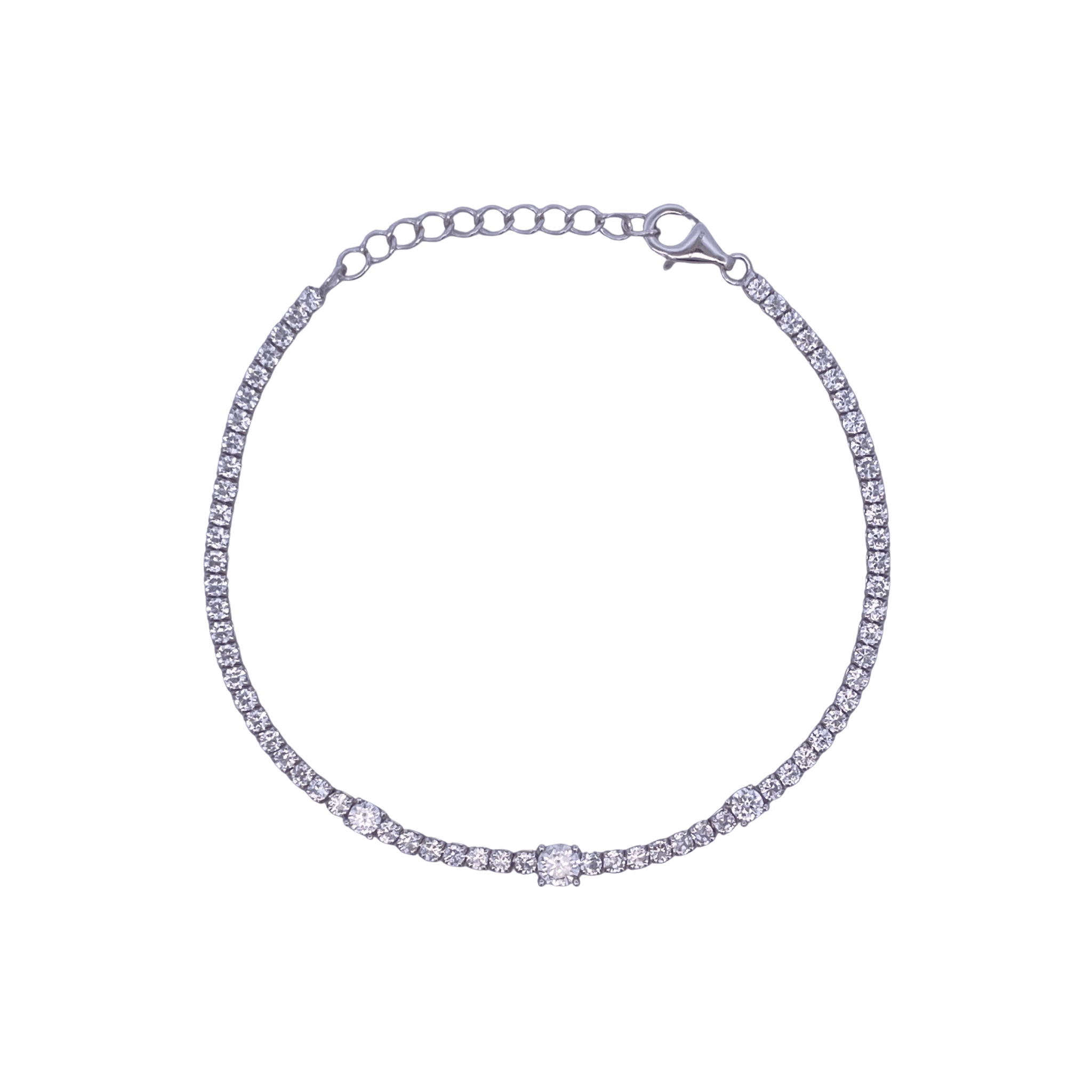 925SL TENNIS WITH TRIPLE CZ BRACELET - C'SANTOS