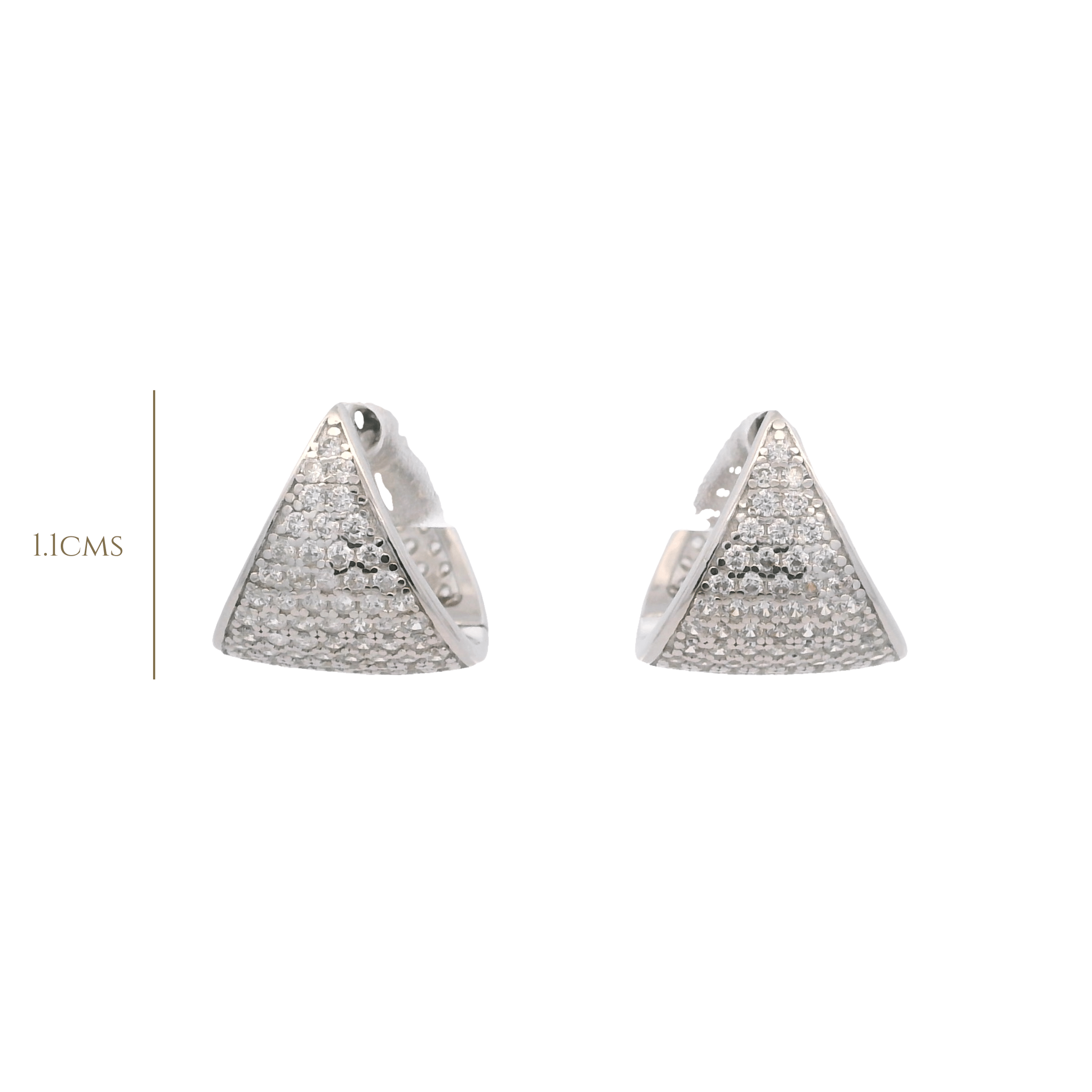925SL TRIANGLE PAVE CZ HUGGIES - C'SANTOS