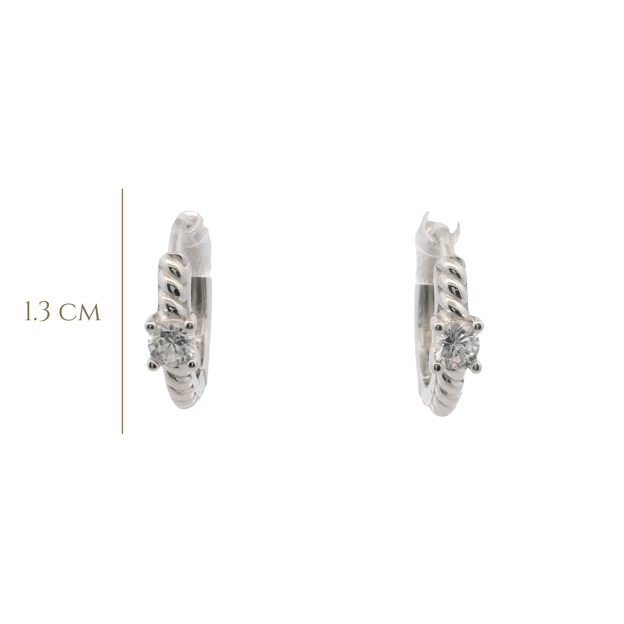 925SL TWISTED CENTER CZ HUGGIES - C'SANTOS