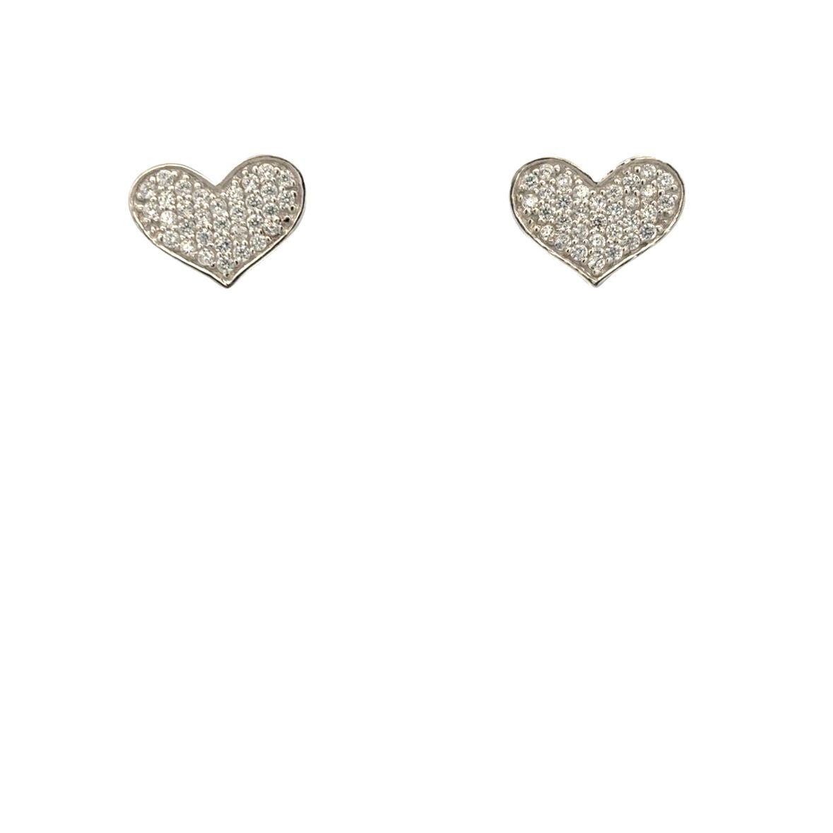 925SS PAVE HEART CZ SET - C'SANTOS