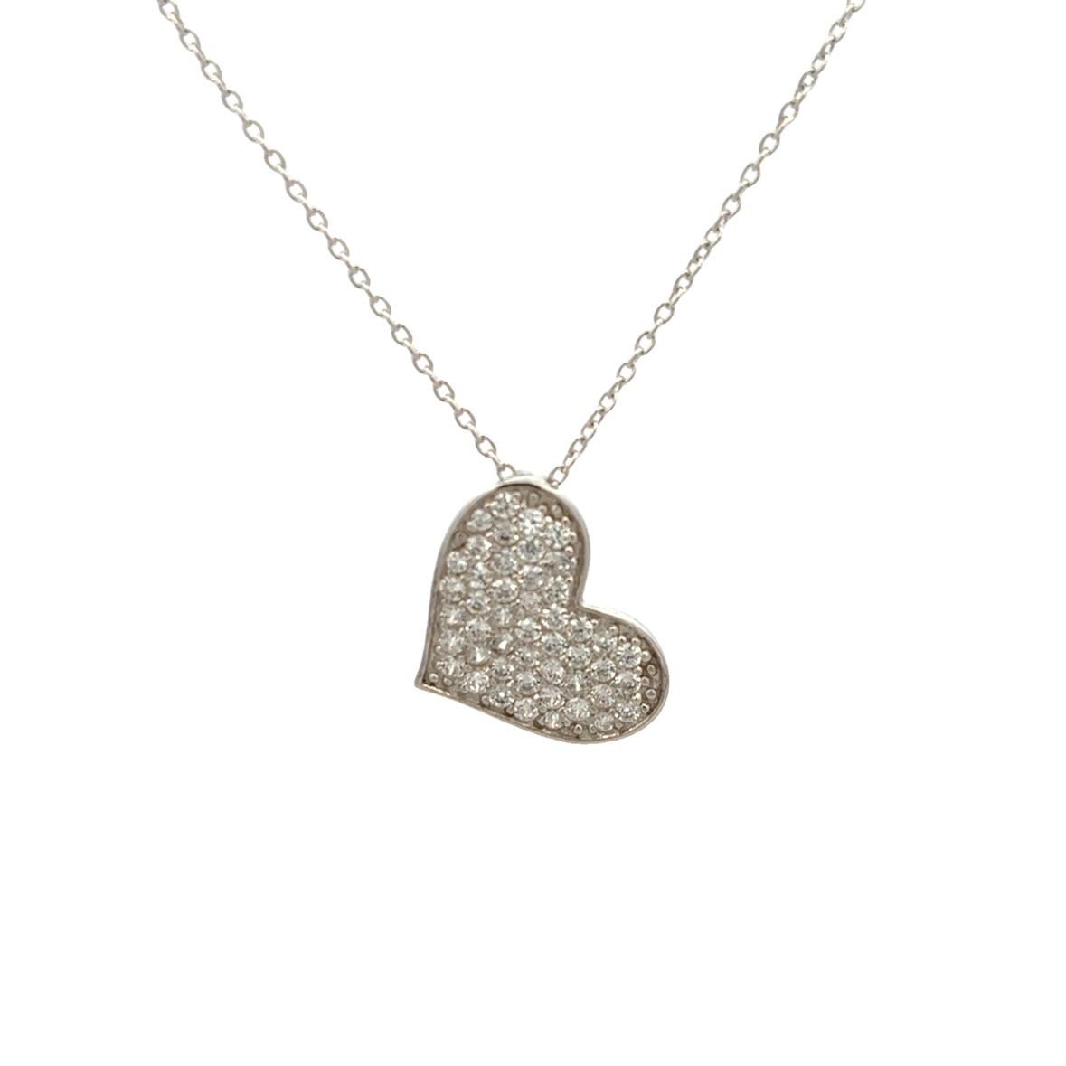 925SS PAVE HEART CZ SET - C'SANTOS