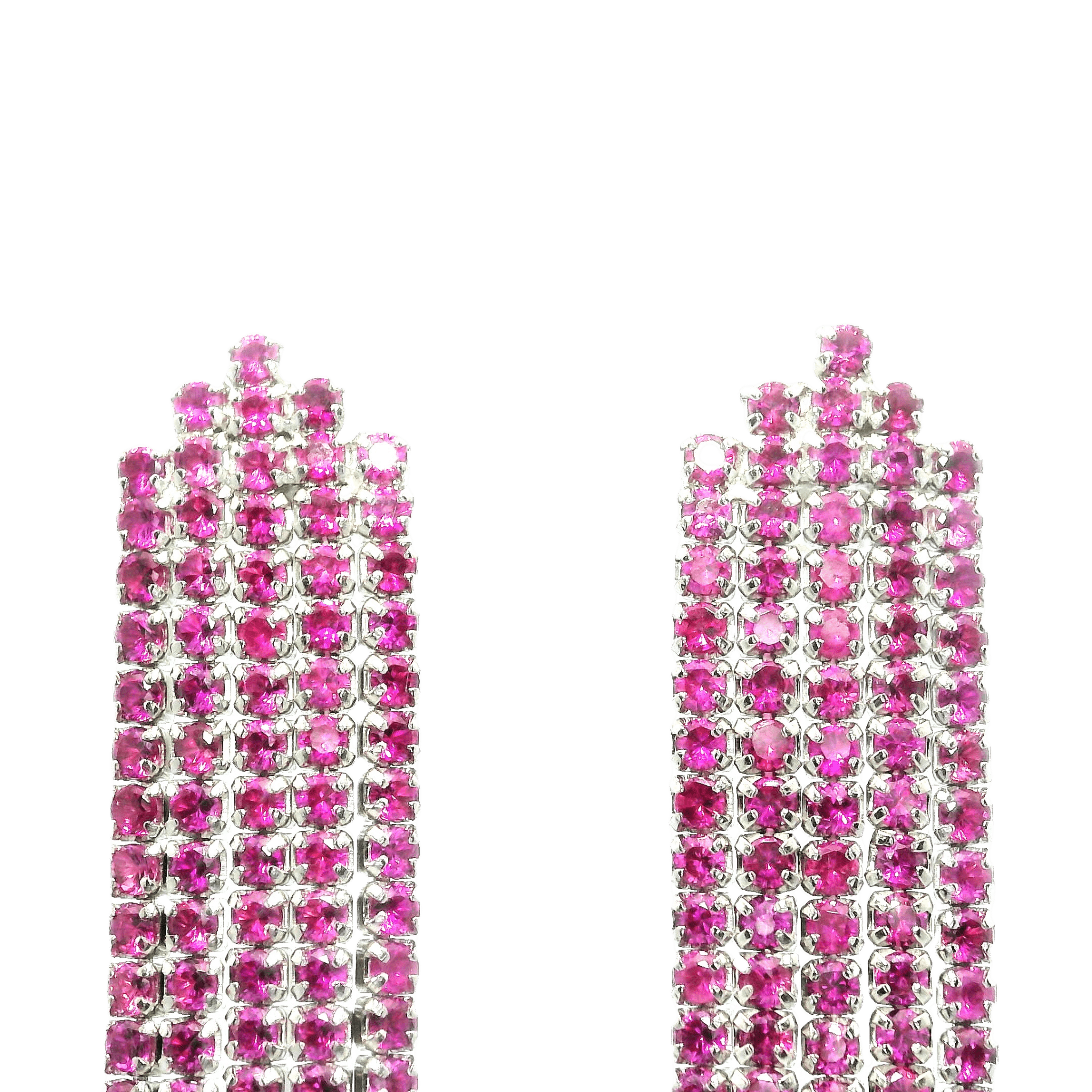 925SS TASEL WITH CZ PINK EARRINGS - C'SANTOS