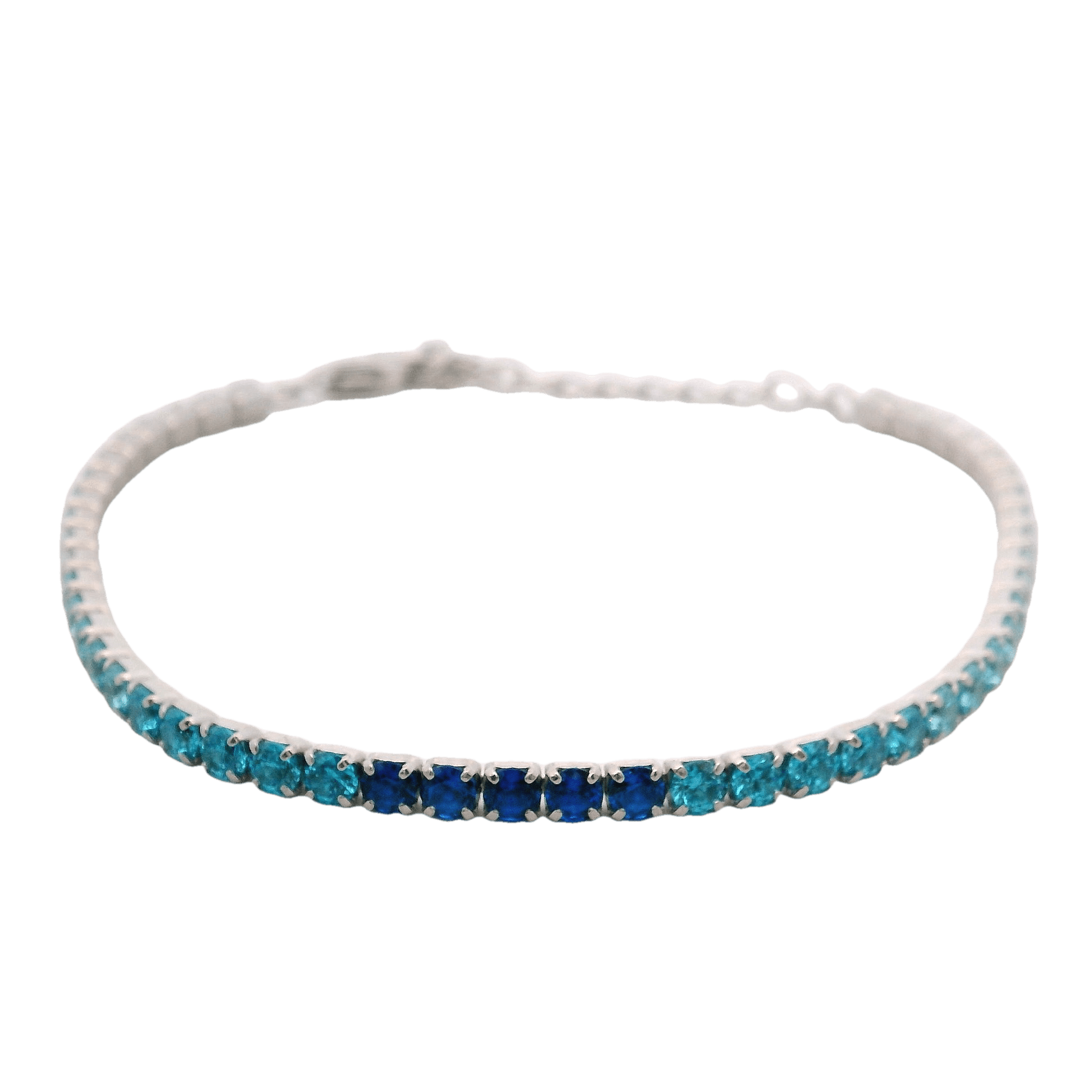 925SS TENNIS TRIPLE COLOR CZ BRACELET - C'SANTOS