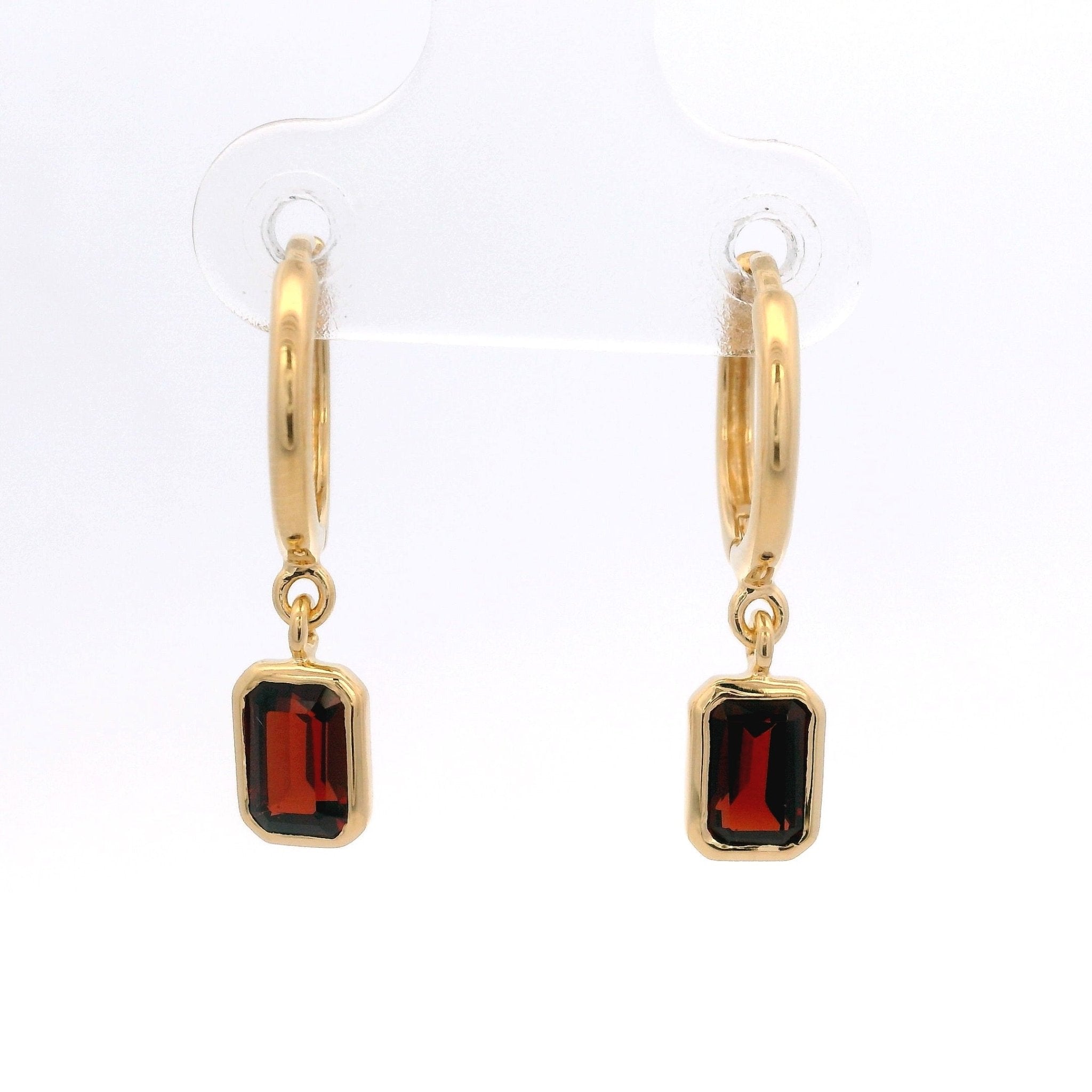 925YG BAGUETTE GARNET HUGGIES - C'SANTOS