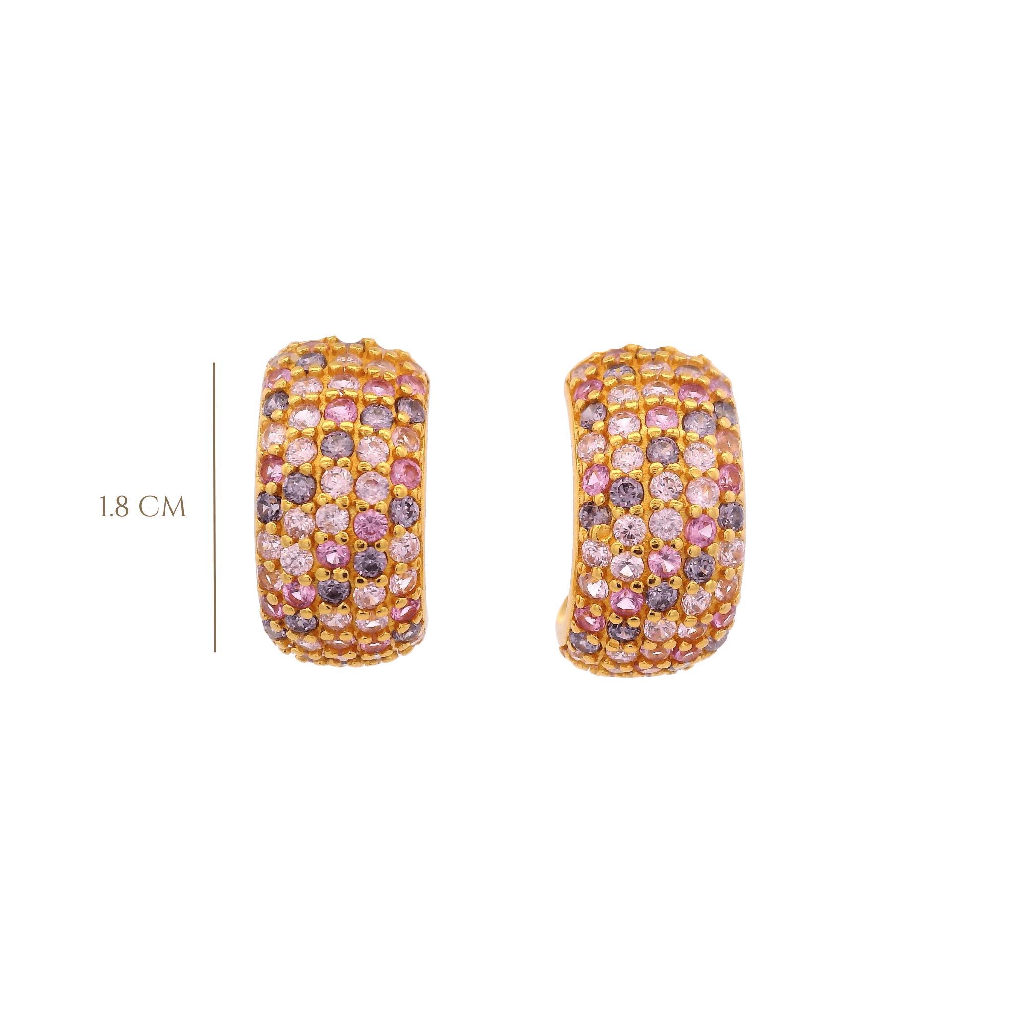 925YG BAGUETTE HOOPS MULTICOLOR CZ - C'SANTOS