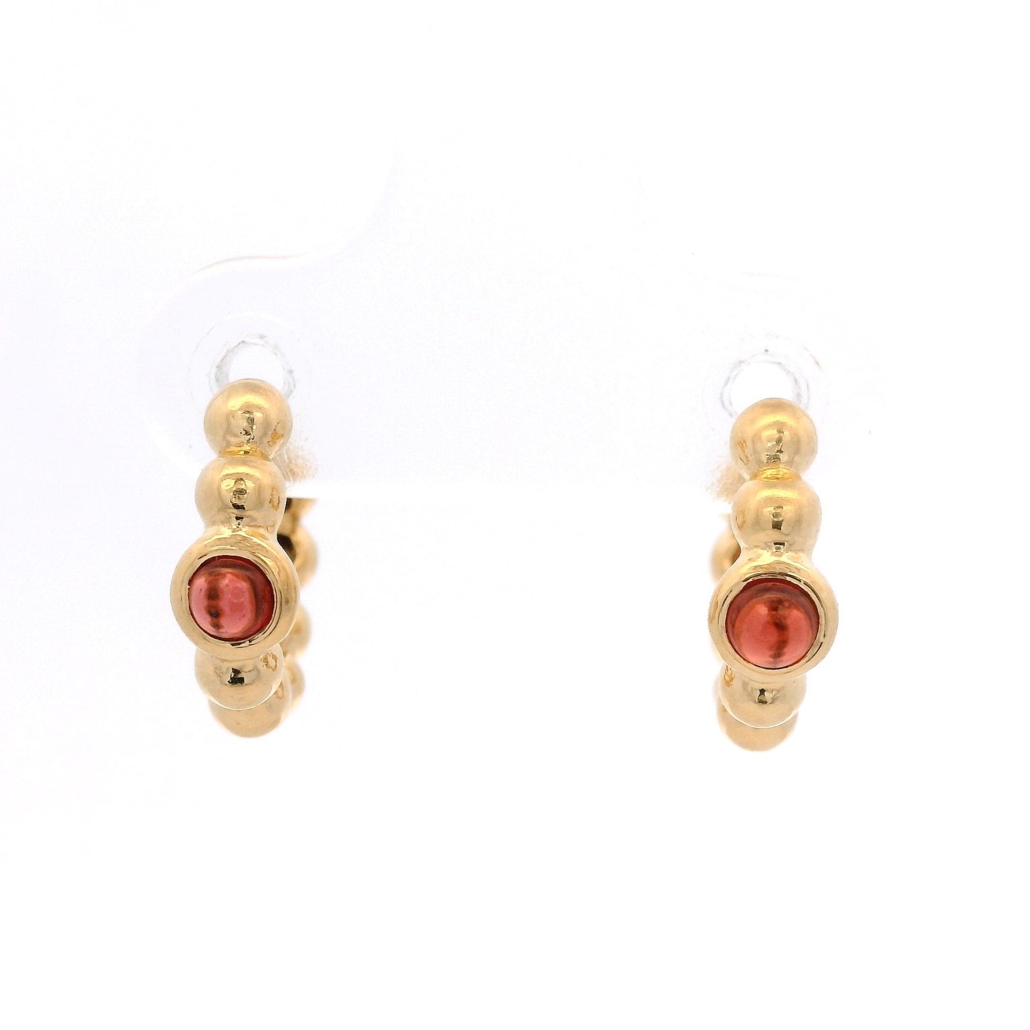 925YG BEANDS GARNET HUGGIES - C'SANTOS