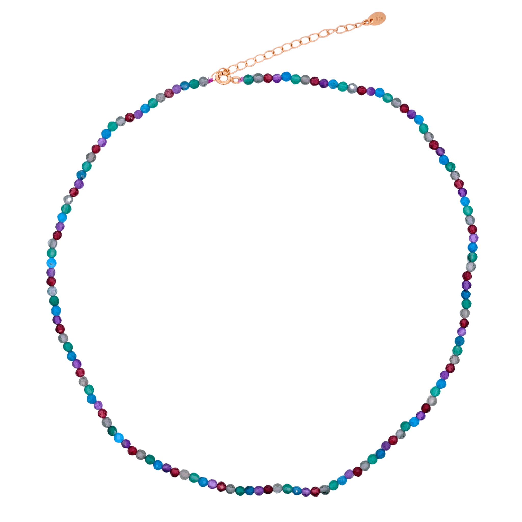 925YG BEANDS NECKLACE TOU MULTICOLOR - C'SANTOS