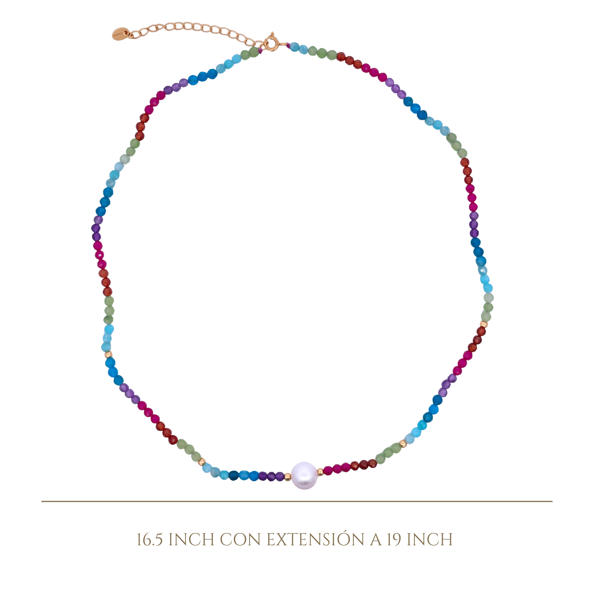 925YG BEANDS WITH SOLITARY PEARL NECKLACE AP AMZ JP GN R AM - C'SANTOS