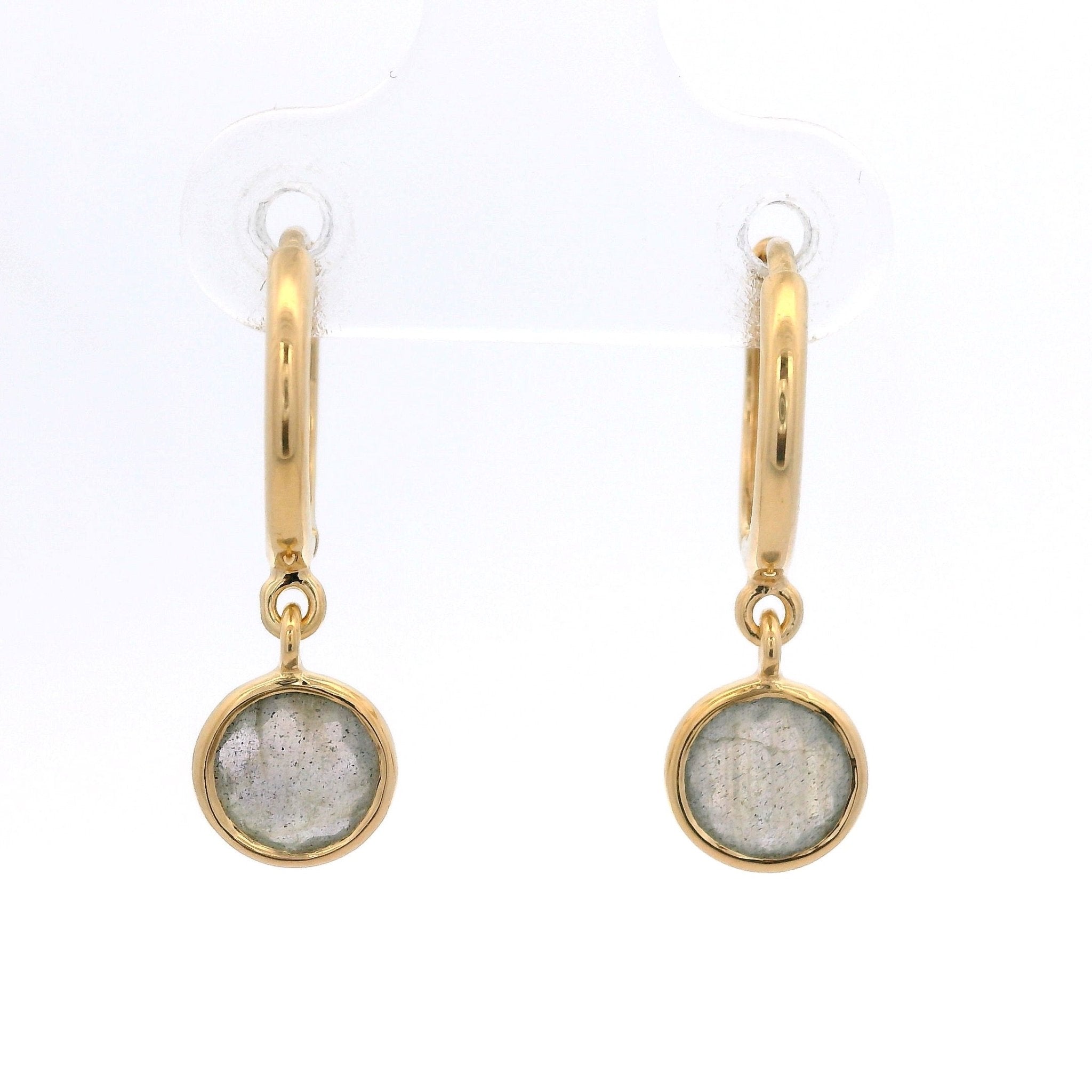 925YG BEZEL PENDANT LABRADORITE HUGGIES - C'SANTOS