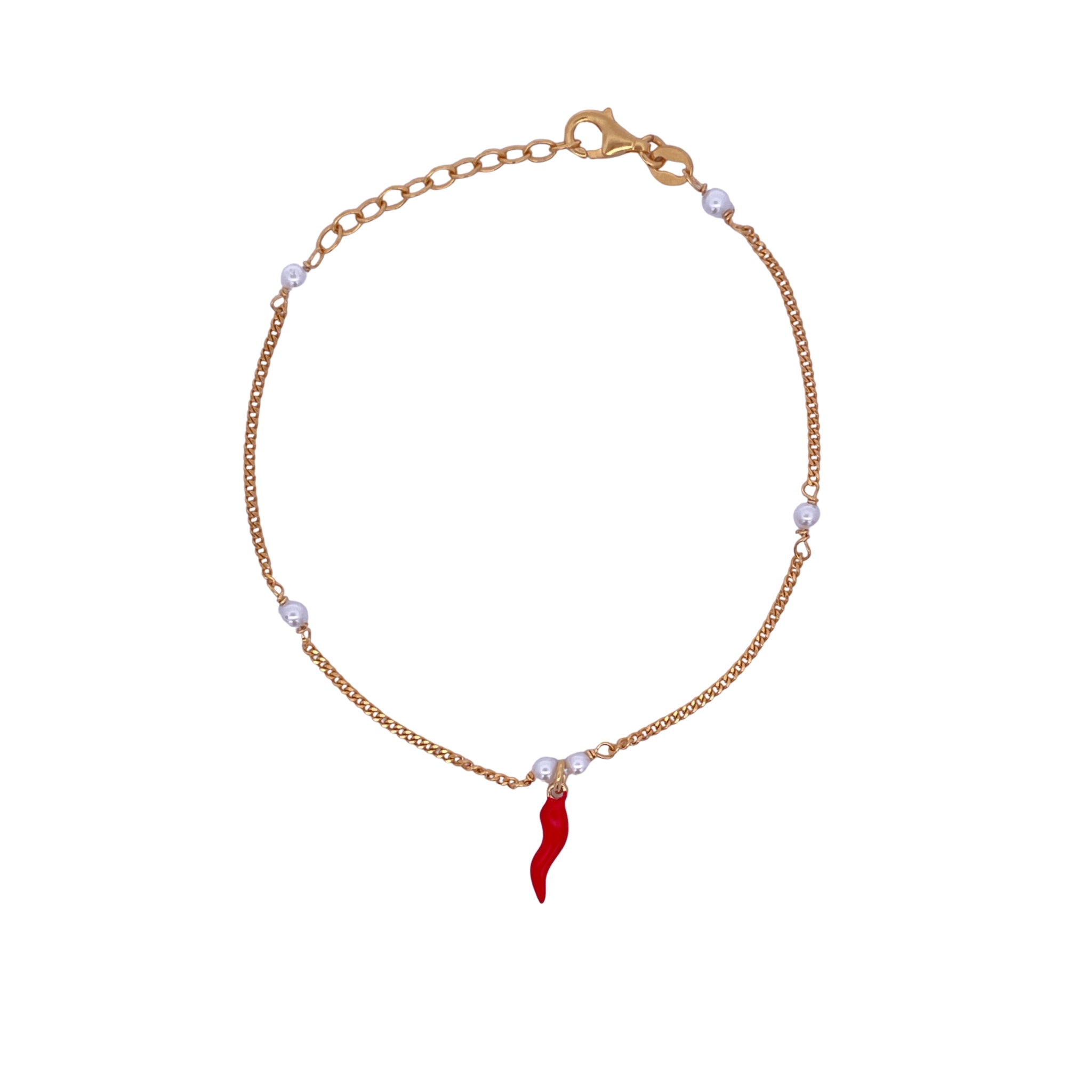 925YG CHILI AND PEARL BRACELET - C'SANTOS