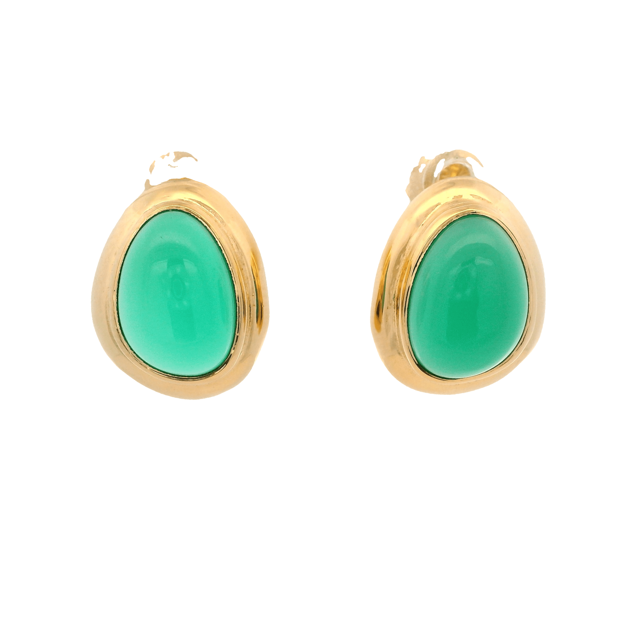 925YG CHUNKY DROP ONYX GREEN EARRINGS - C'SANTOS