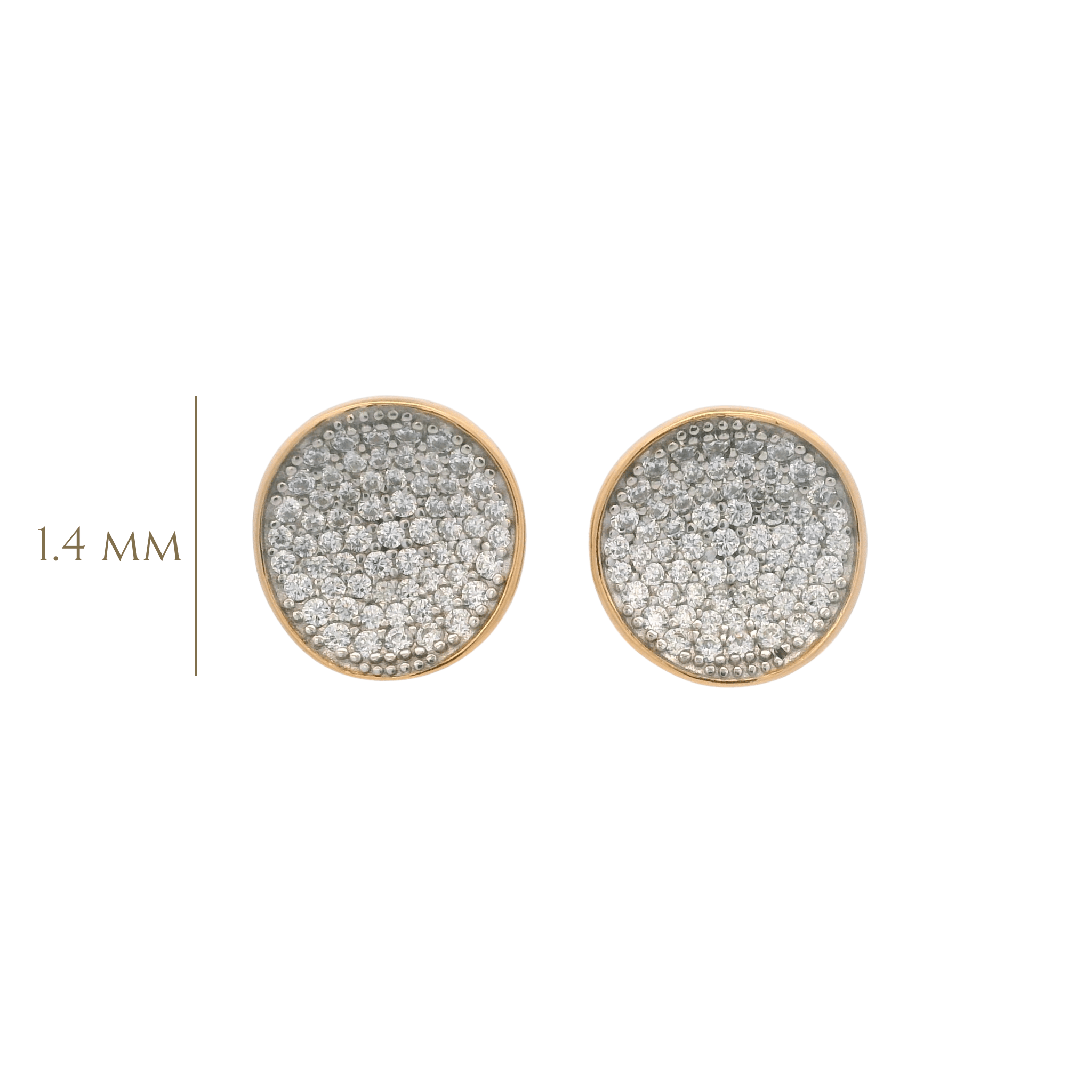 925YG CIRCLE DOME PAVE EARRINGS - C'SANTOS