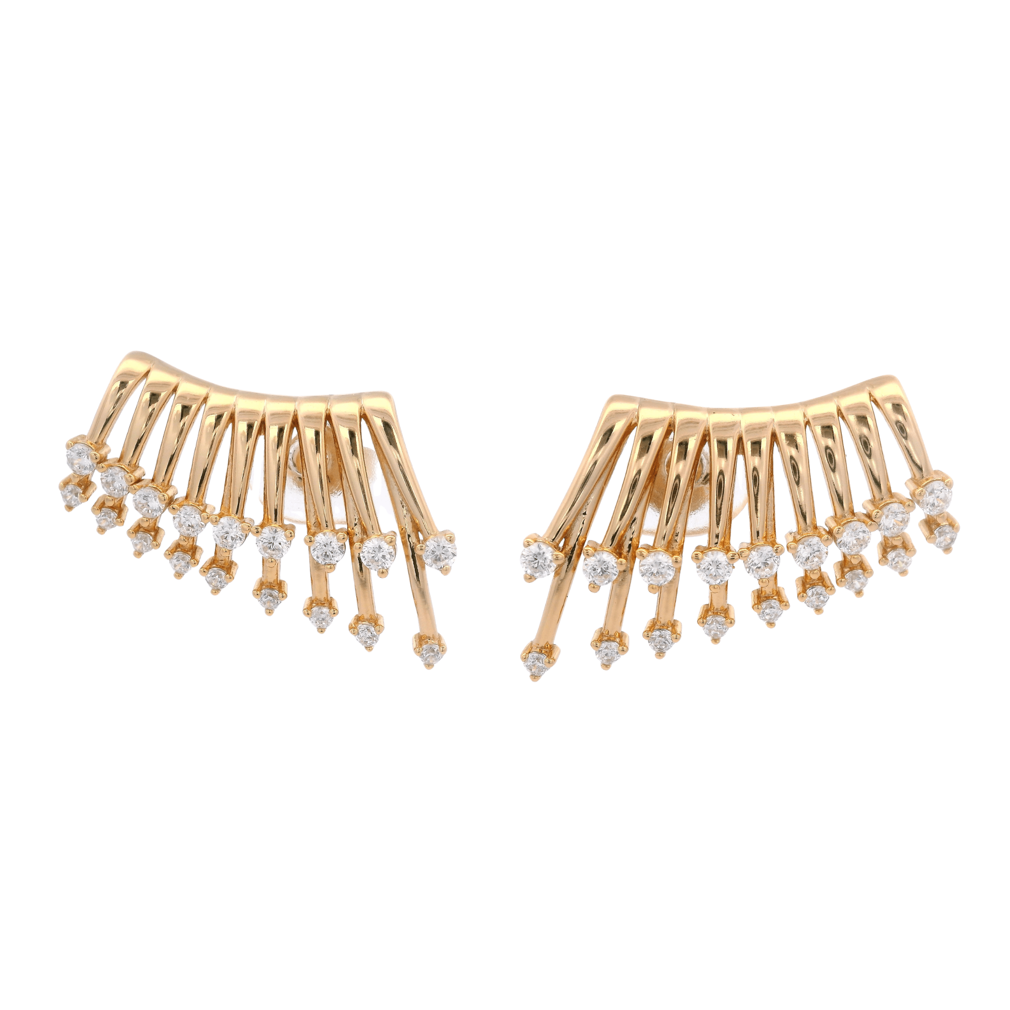 925YG CLAW WINGS CZ EARRINGS - C'SANTOS