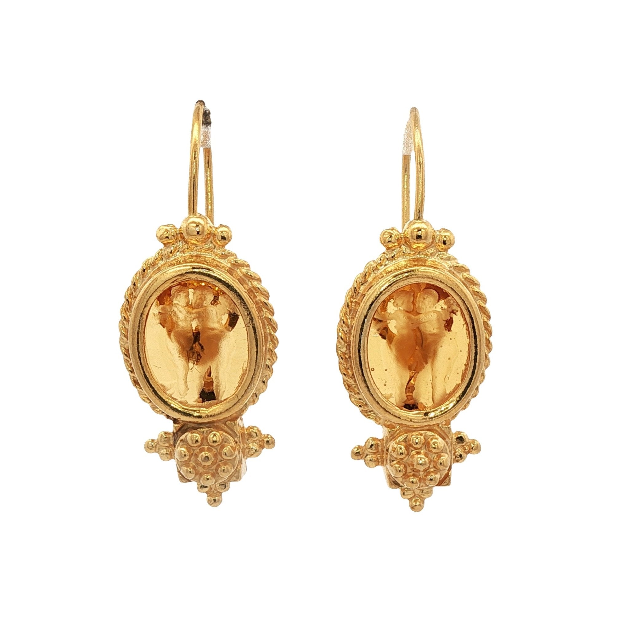 925YG DANCING ANGELS AMBAR EARRINGS - C'SANTOS