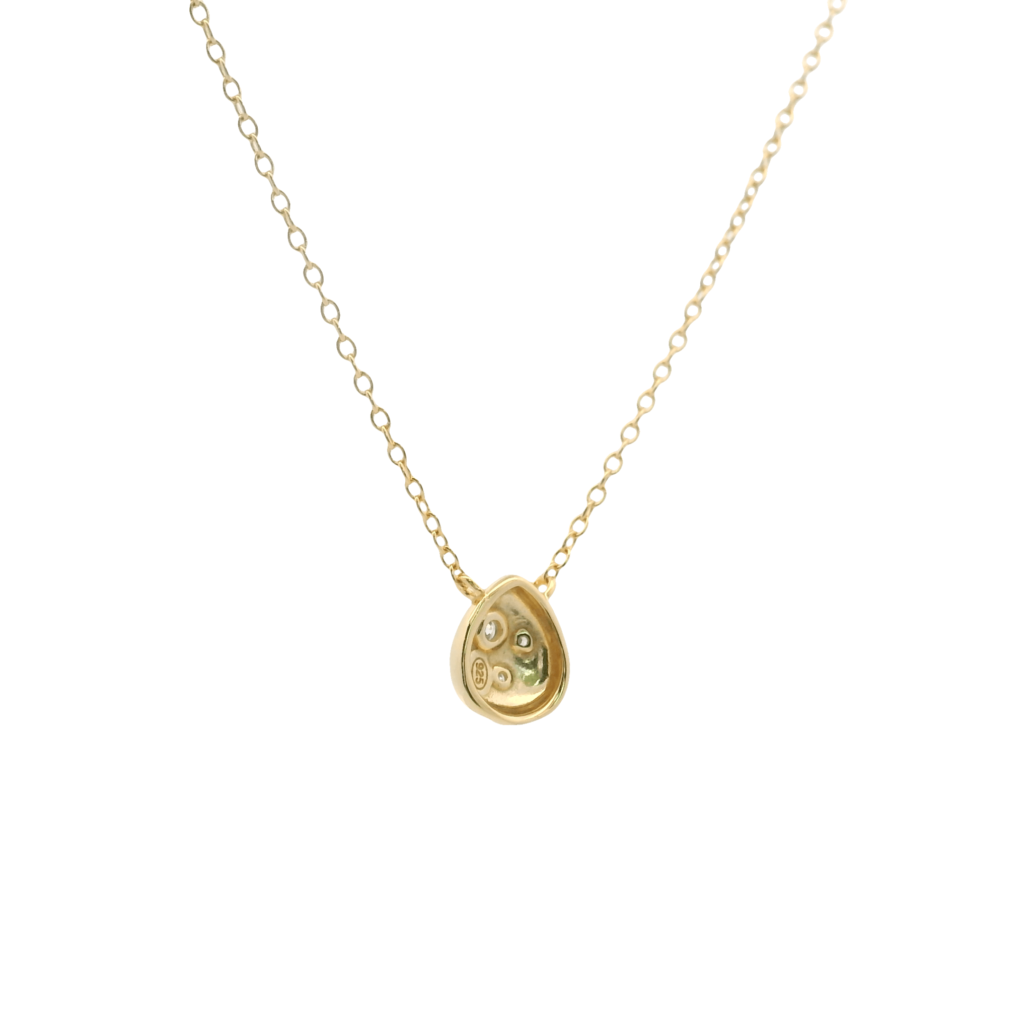 925YG DROP WITH TRIPLE CZ NECKLACE - C'SANTOS