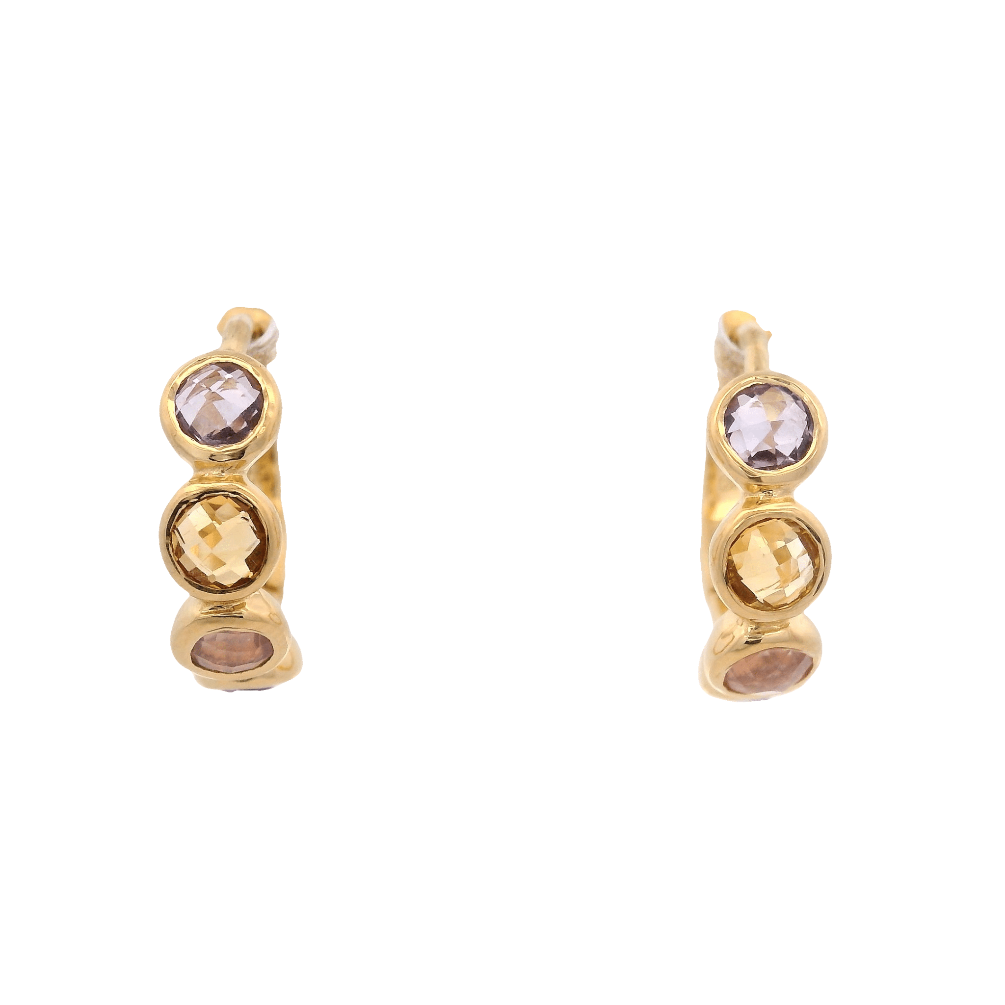 925YG FOUR STONE MULTI STONE HUGGIES - C'SANTOS