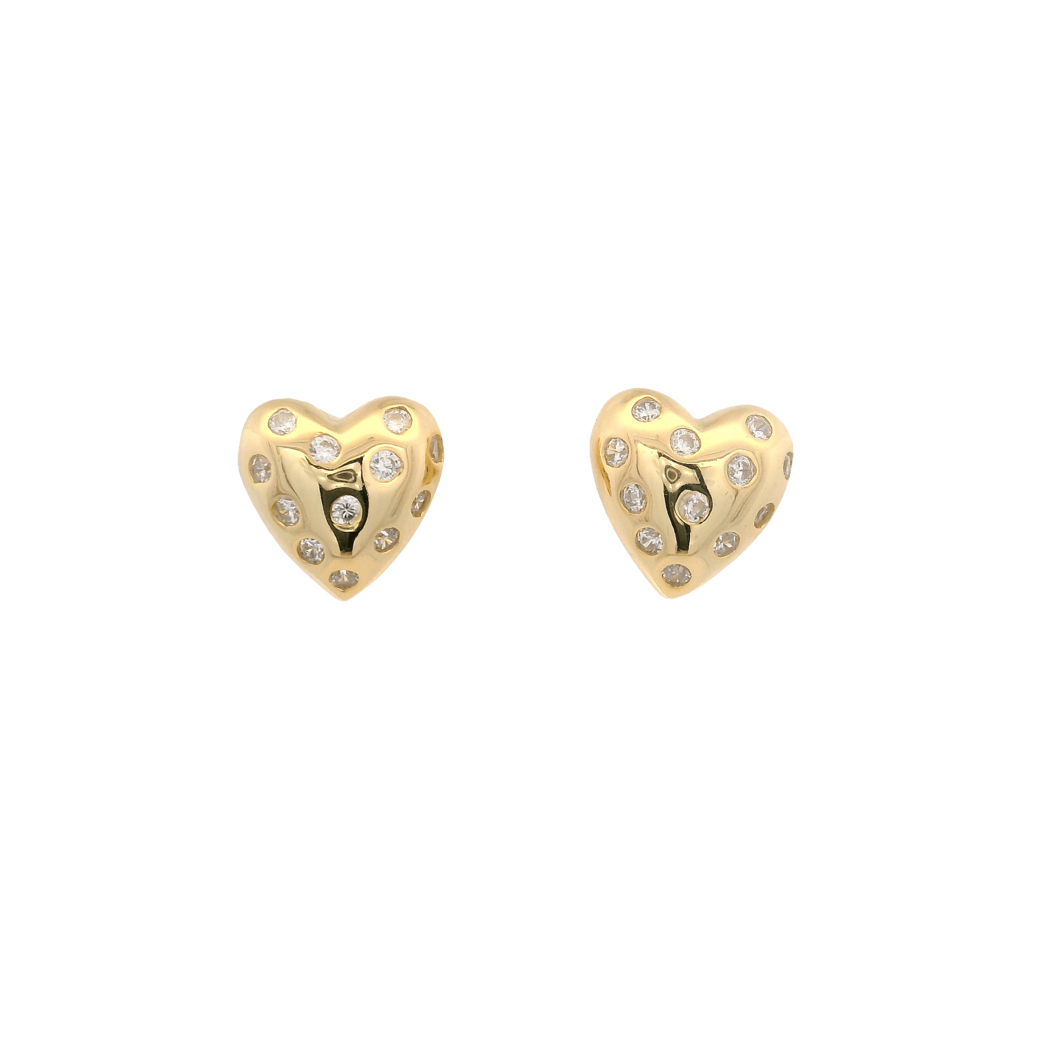 925YG HEART WITH CZ EARRINGS - C'SANTOS