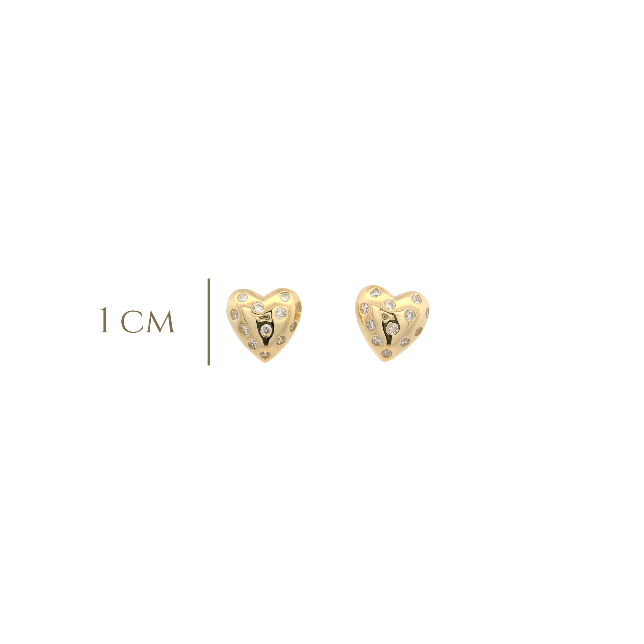 925YG HEART WITH CZ EARRINGS - C'SANTOS