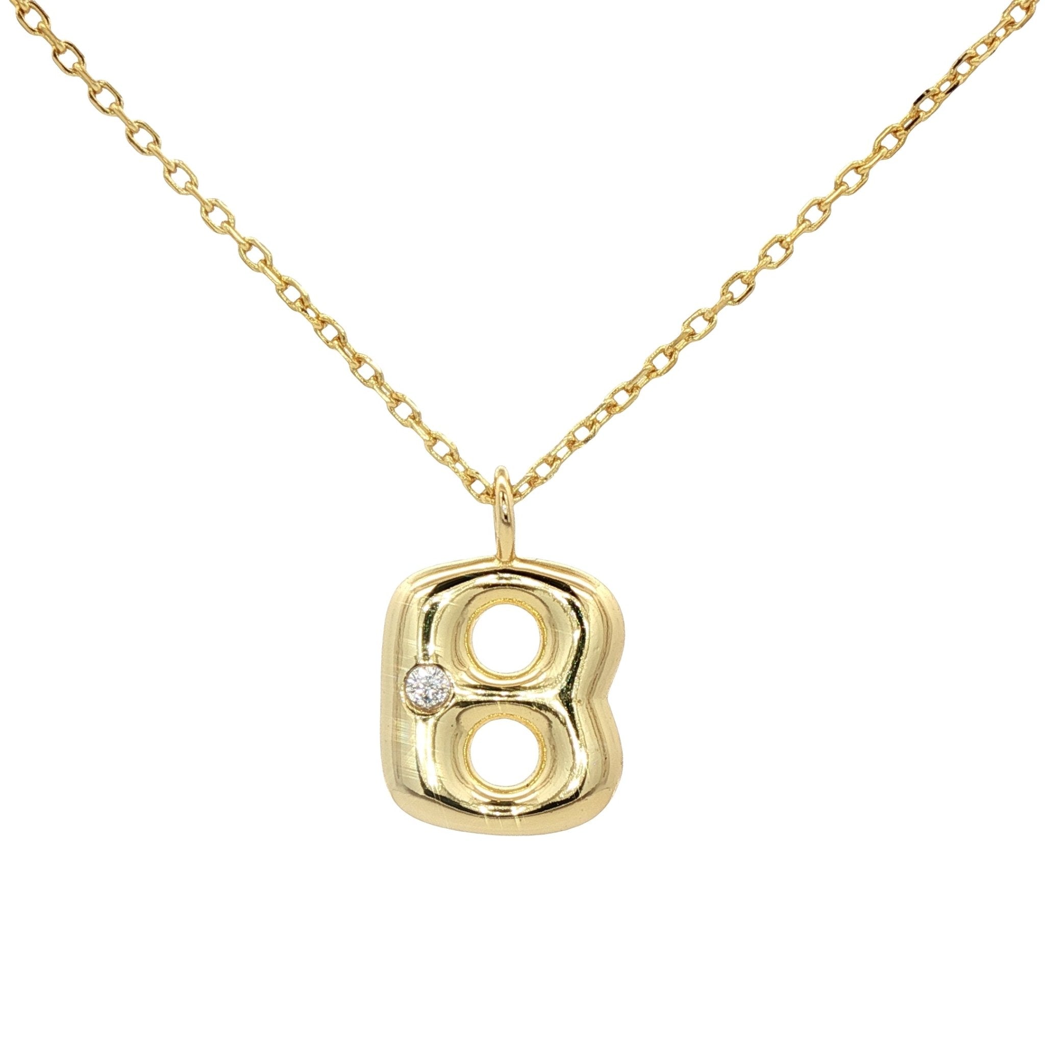 925YG INICIAL B CZ NECKLACE - C'SANTOS