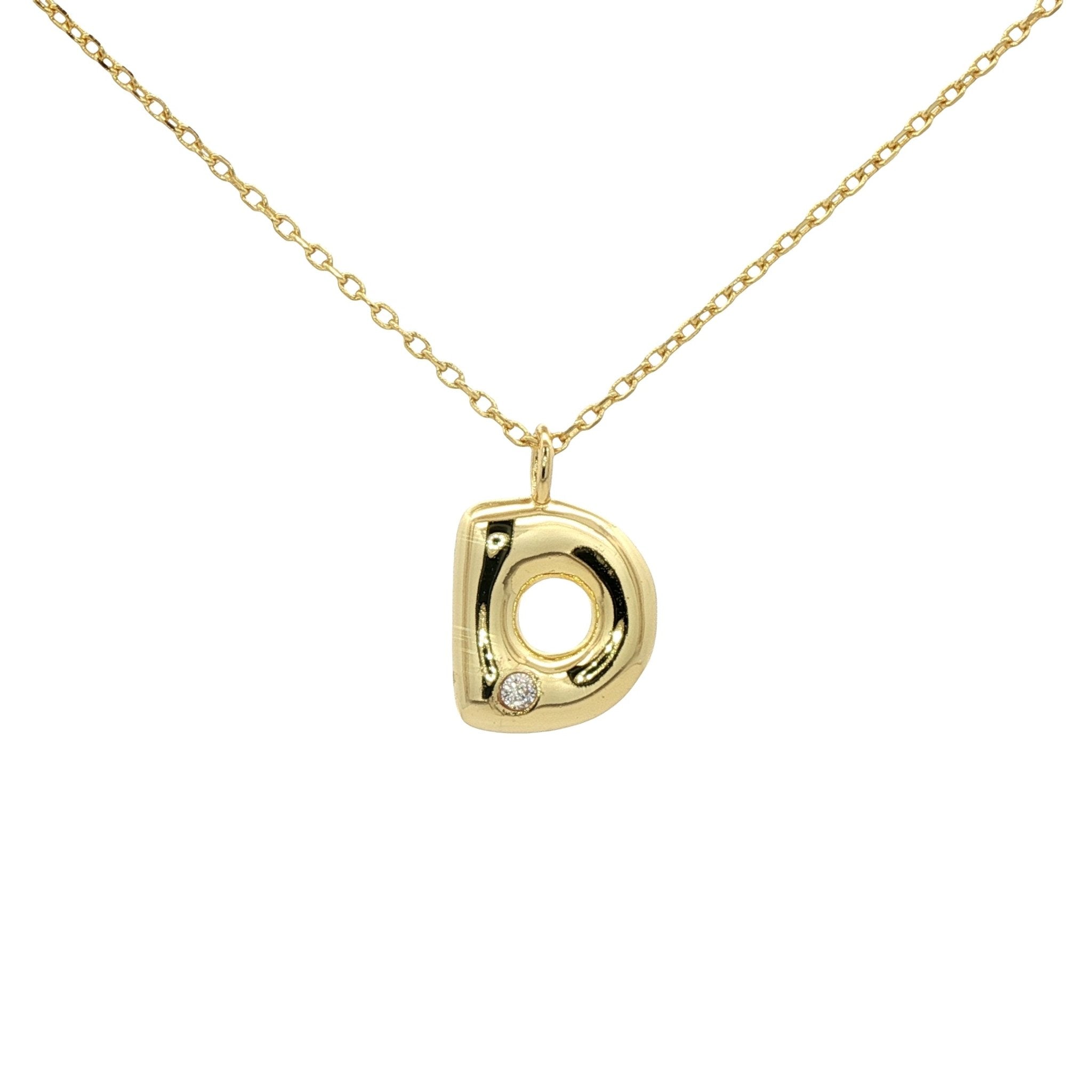 925YG INICIAL D CZ NECKLACE - C'SANTOS