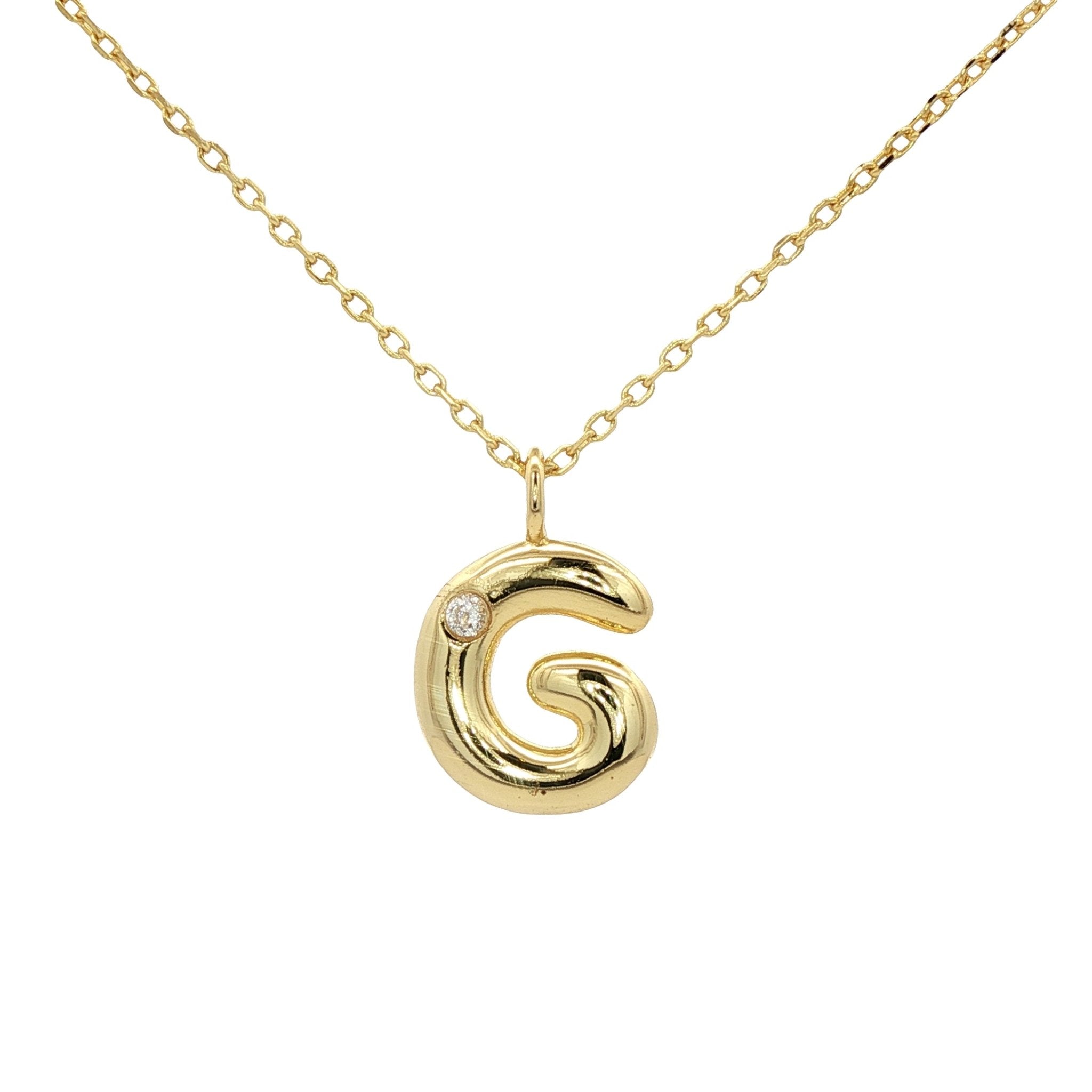 925YG INICIAL G CZ NECKLACE - C'SANTOS