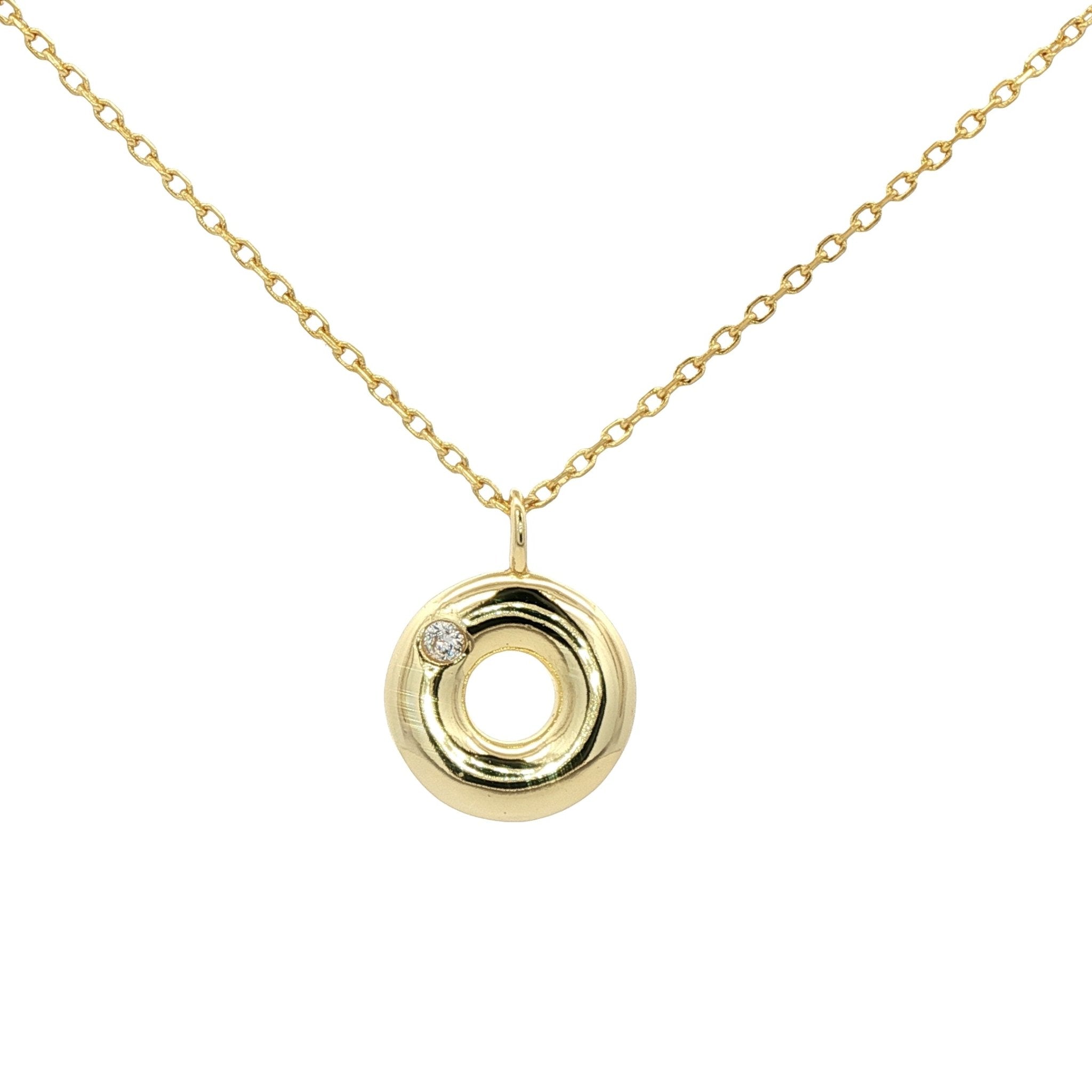 925YG INICIAL O CZ NECKLACE - C'SANTOS