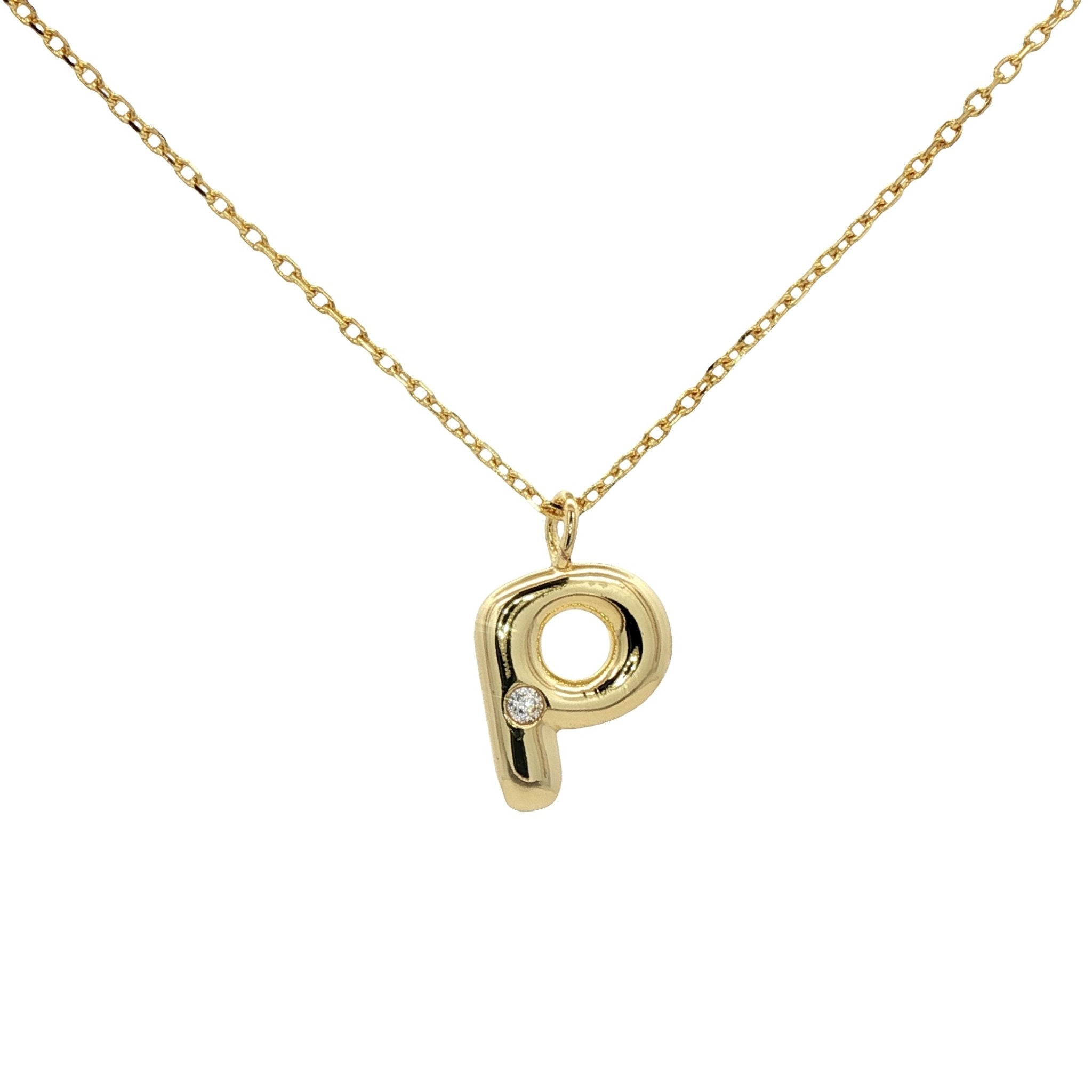 925YG INICIAL P CZ NECKLACE - C'SANTOS