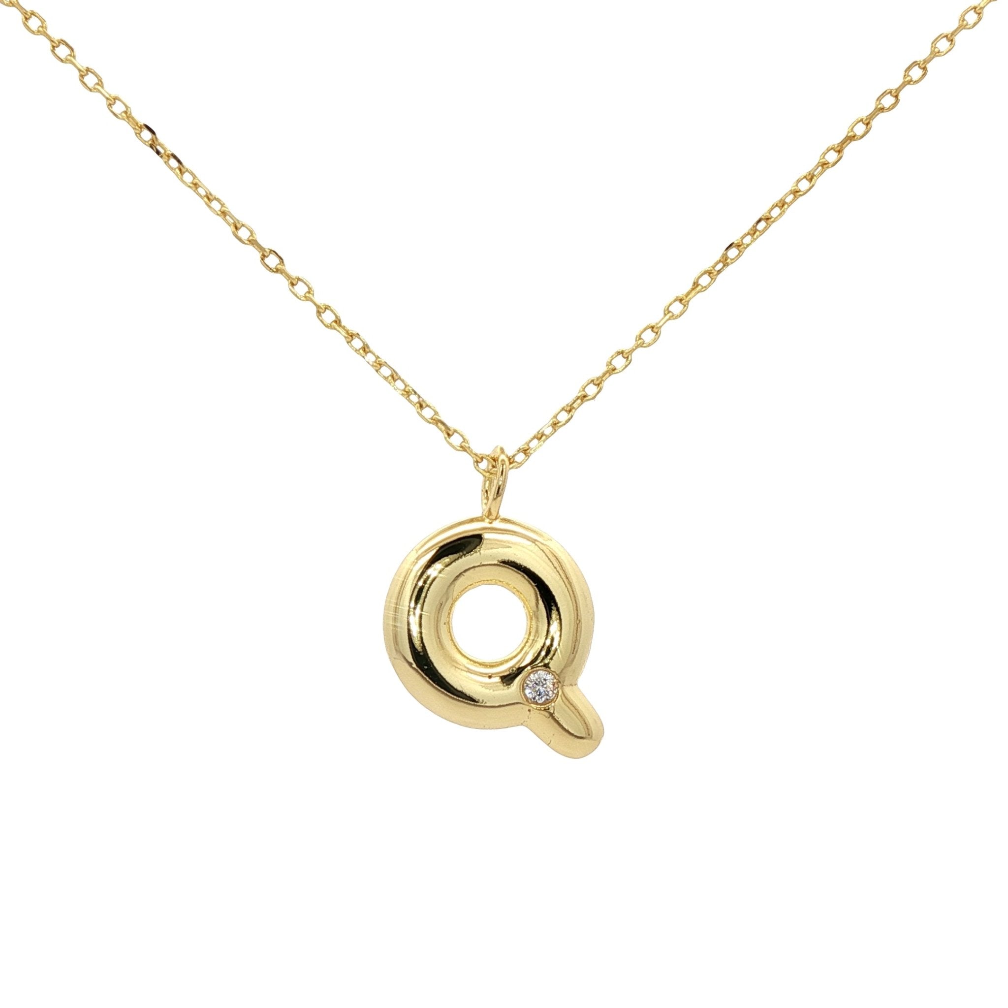925YG INICIAL Q CZ NECKLACE - C'SANTOS