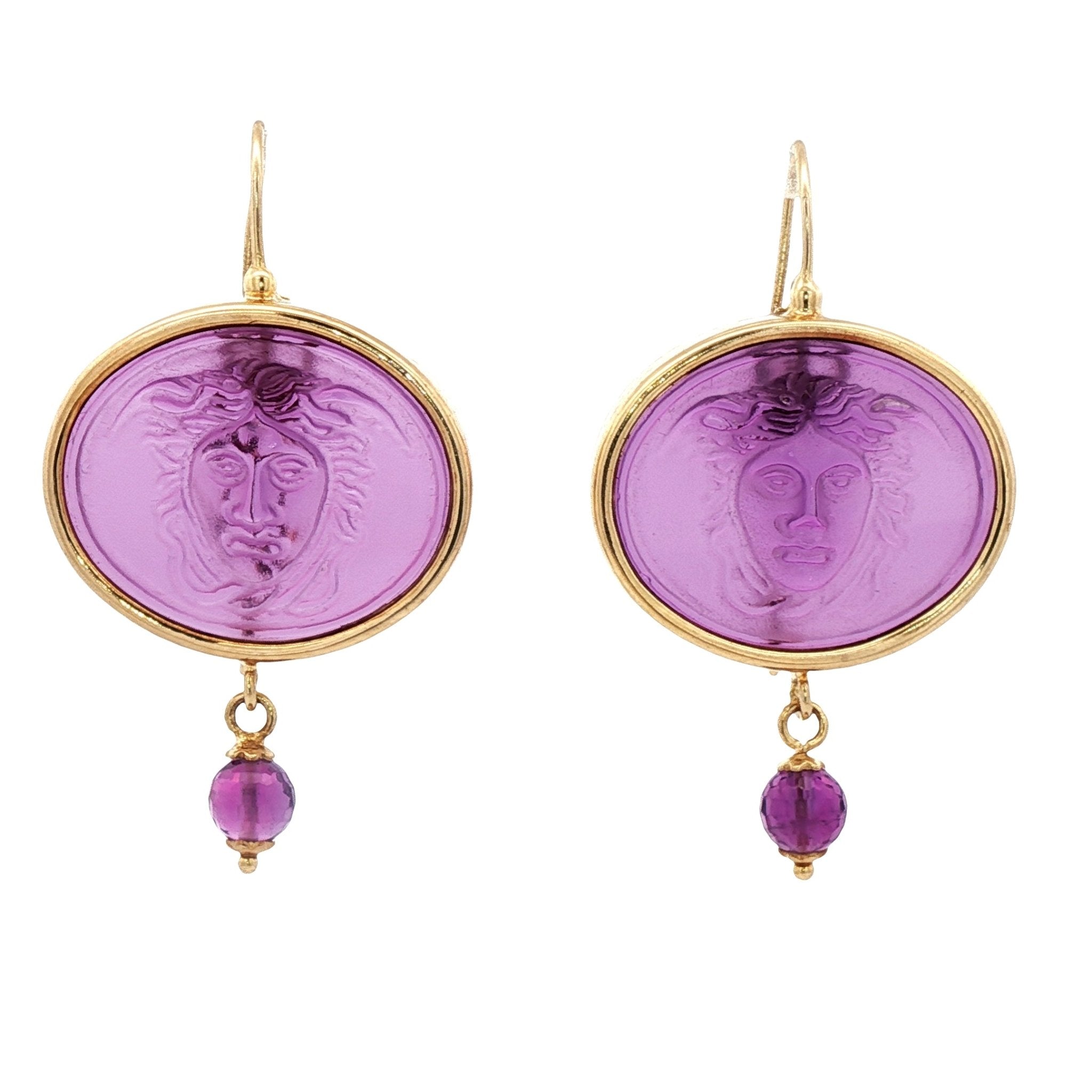 925YG MEDUSA PURPLE AND AMETHYST EARRINGS - C'SANTOS