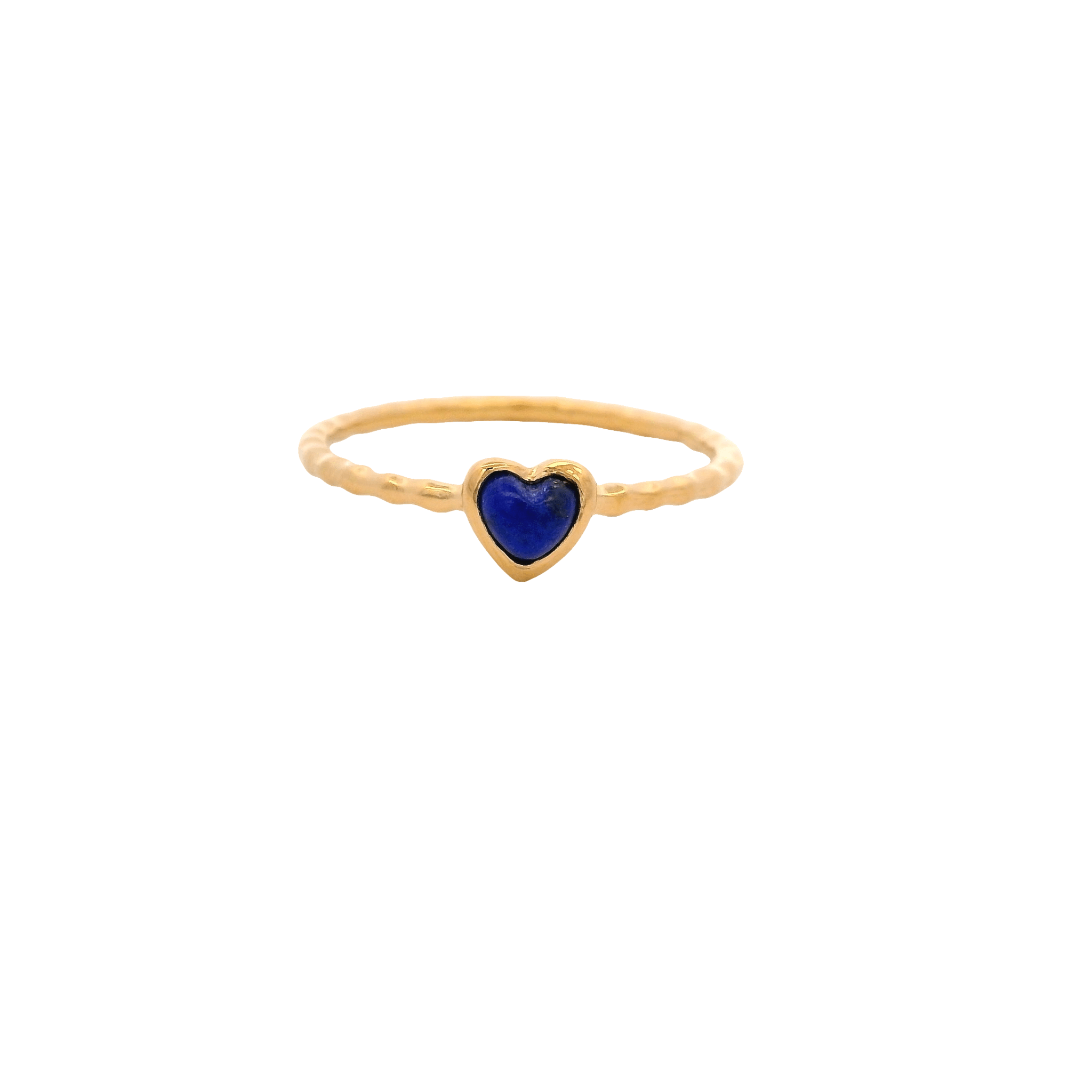 925YG MINI BEZEL HEART LAPIS LAZULI RING T6.5 - C'SANTOS