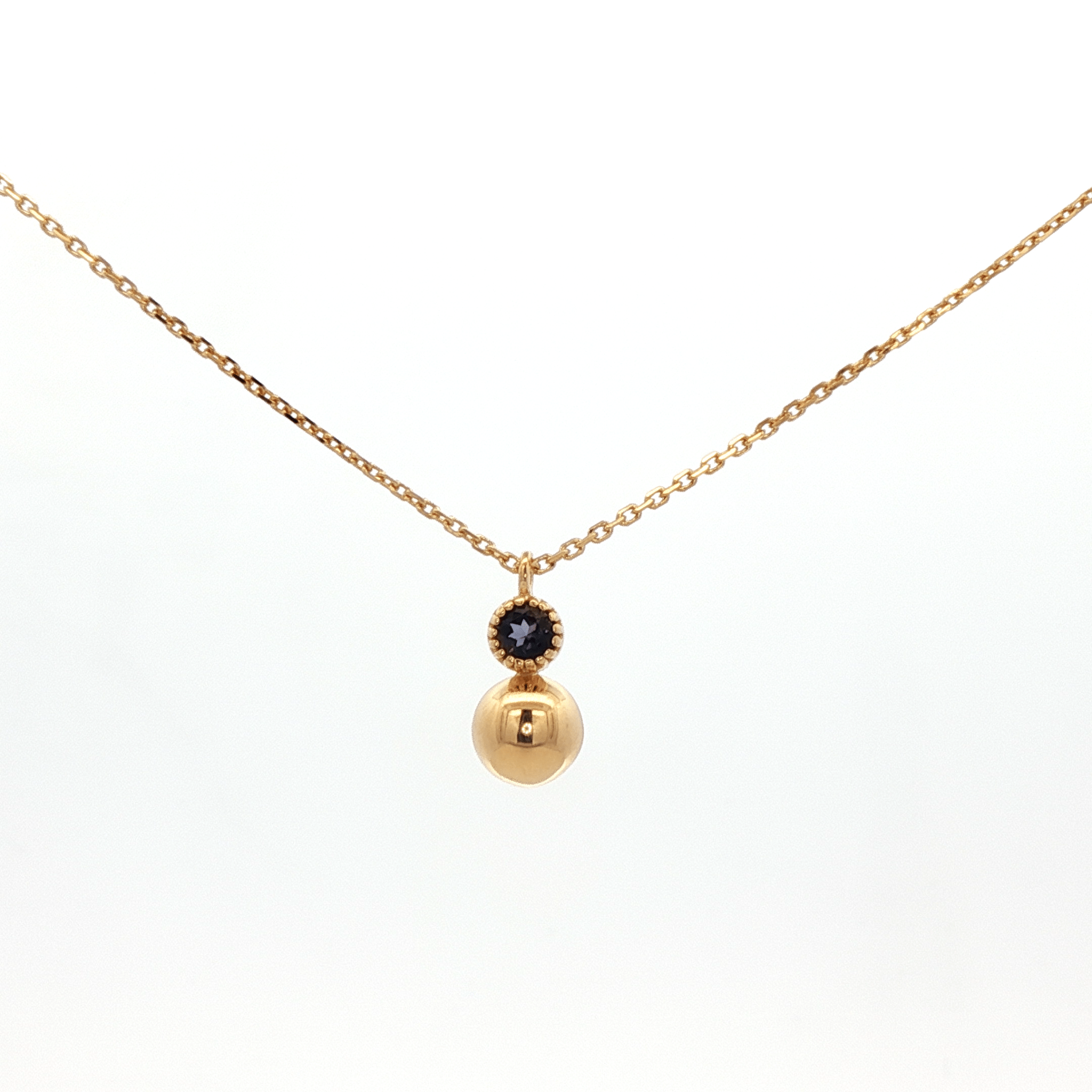 925YG MINI DOME AND IOLITE NECKLACE - C'SANTOS