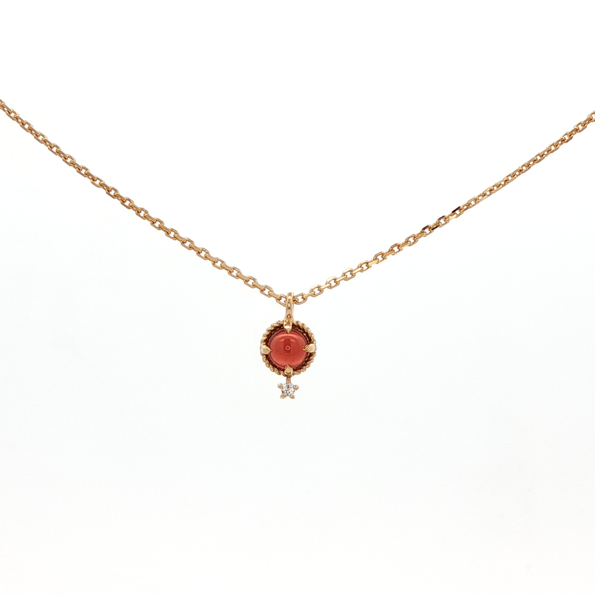 925YG MINI DOME GARNET AND TOPAZ WHITE NECKLACE - C'SANTOS