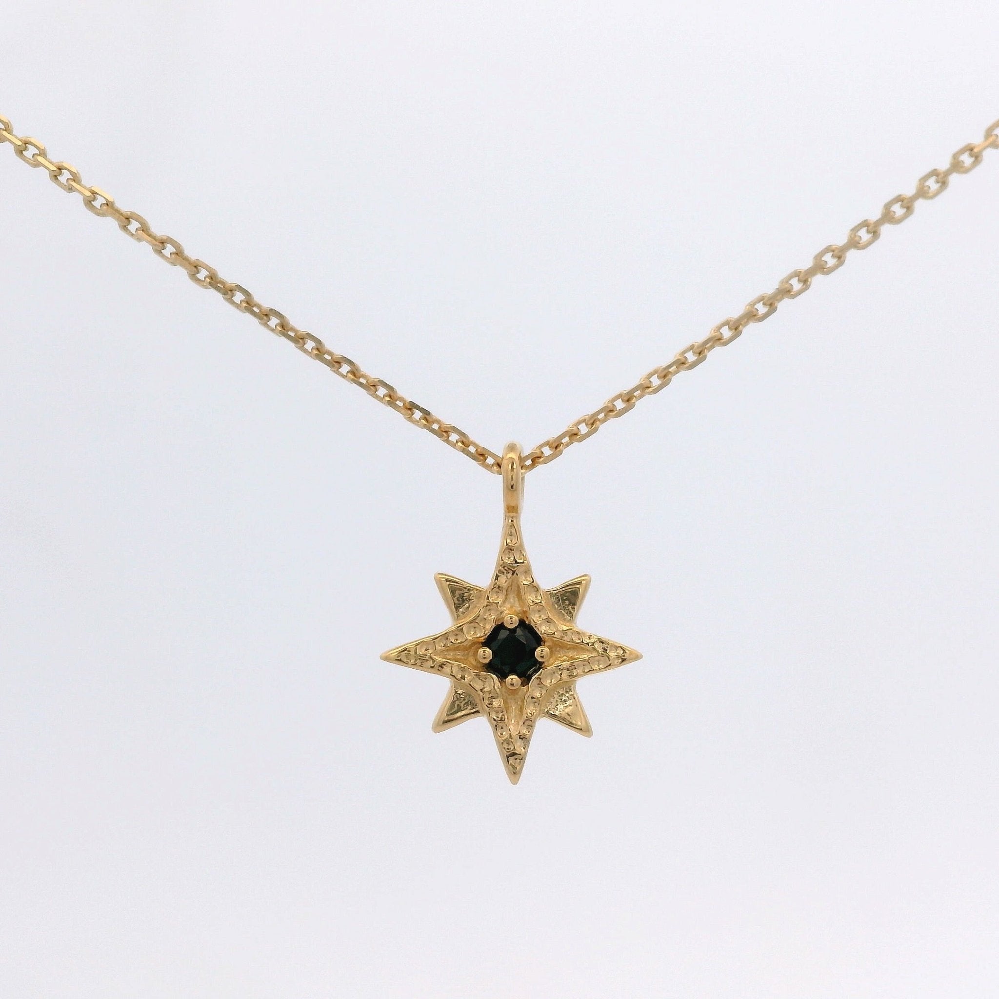 925YG NORT STAR SPINEL BLACK NECKLACE - C'SANTOS