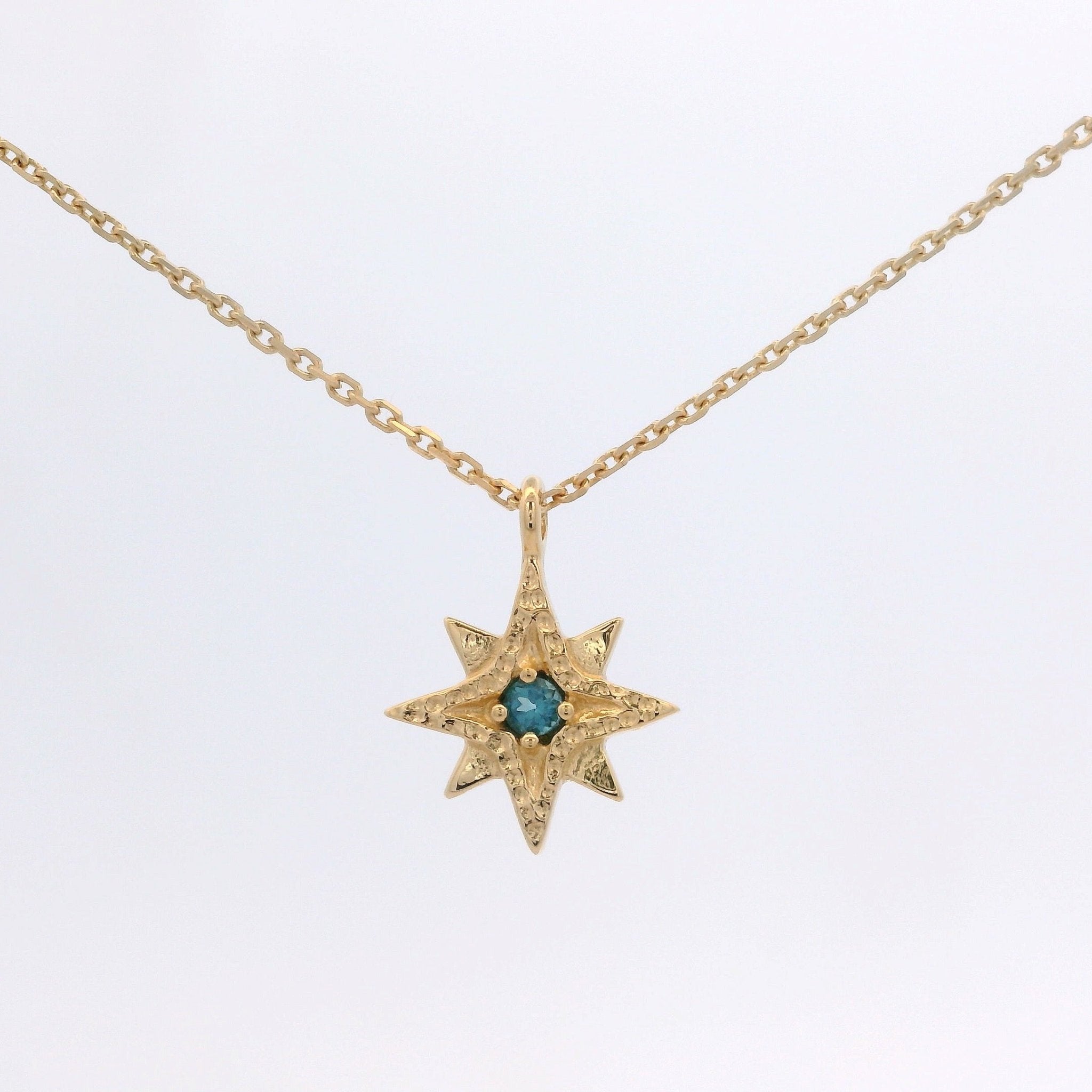 925YG NORT STAR TOPAZ BLUE NECKLACE - C'SANTOS
